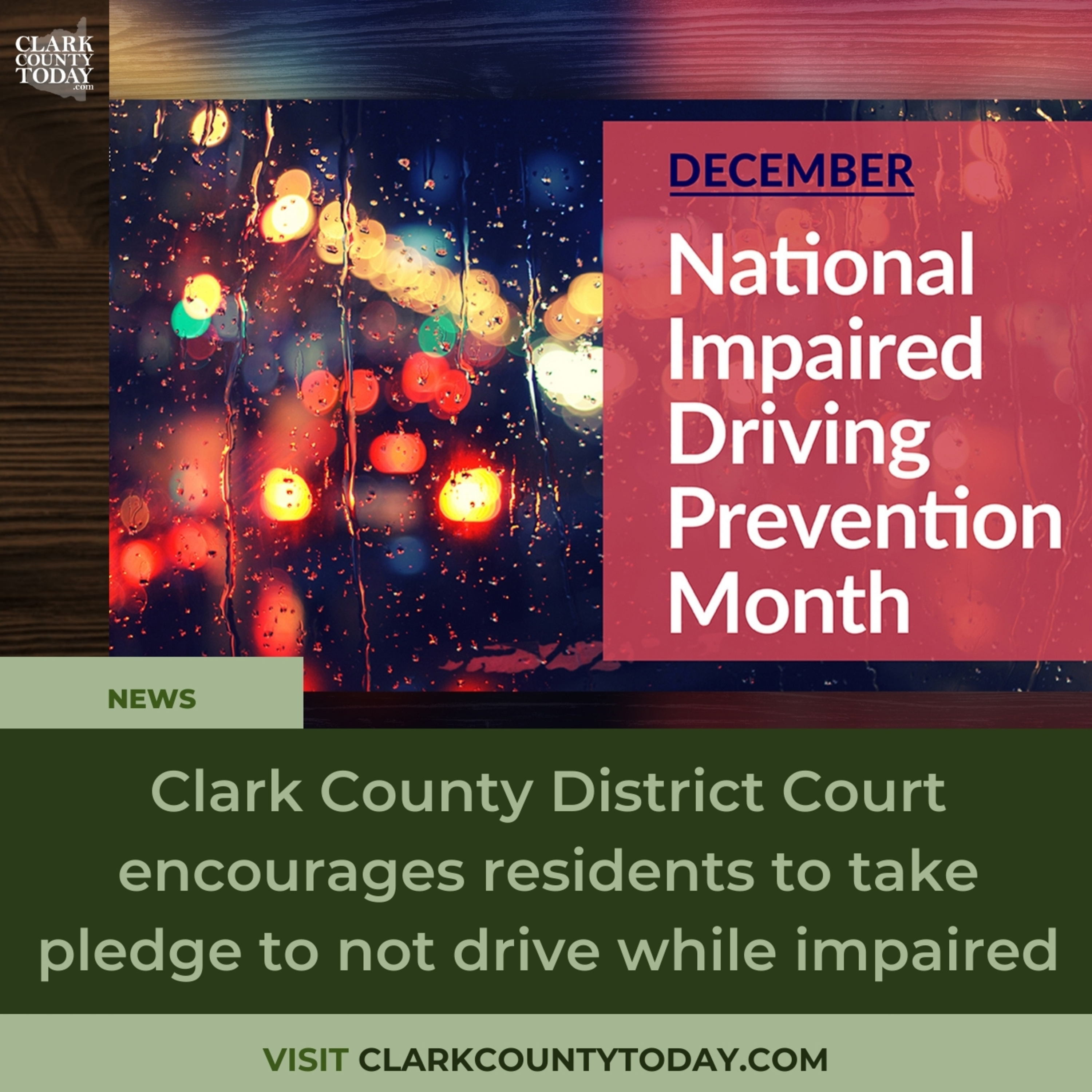 Clark County District Court encourages residents to take pledge to not drive while impaired