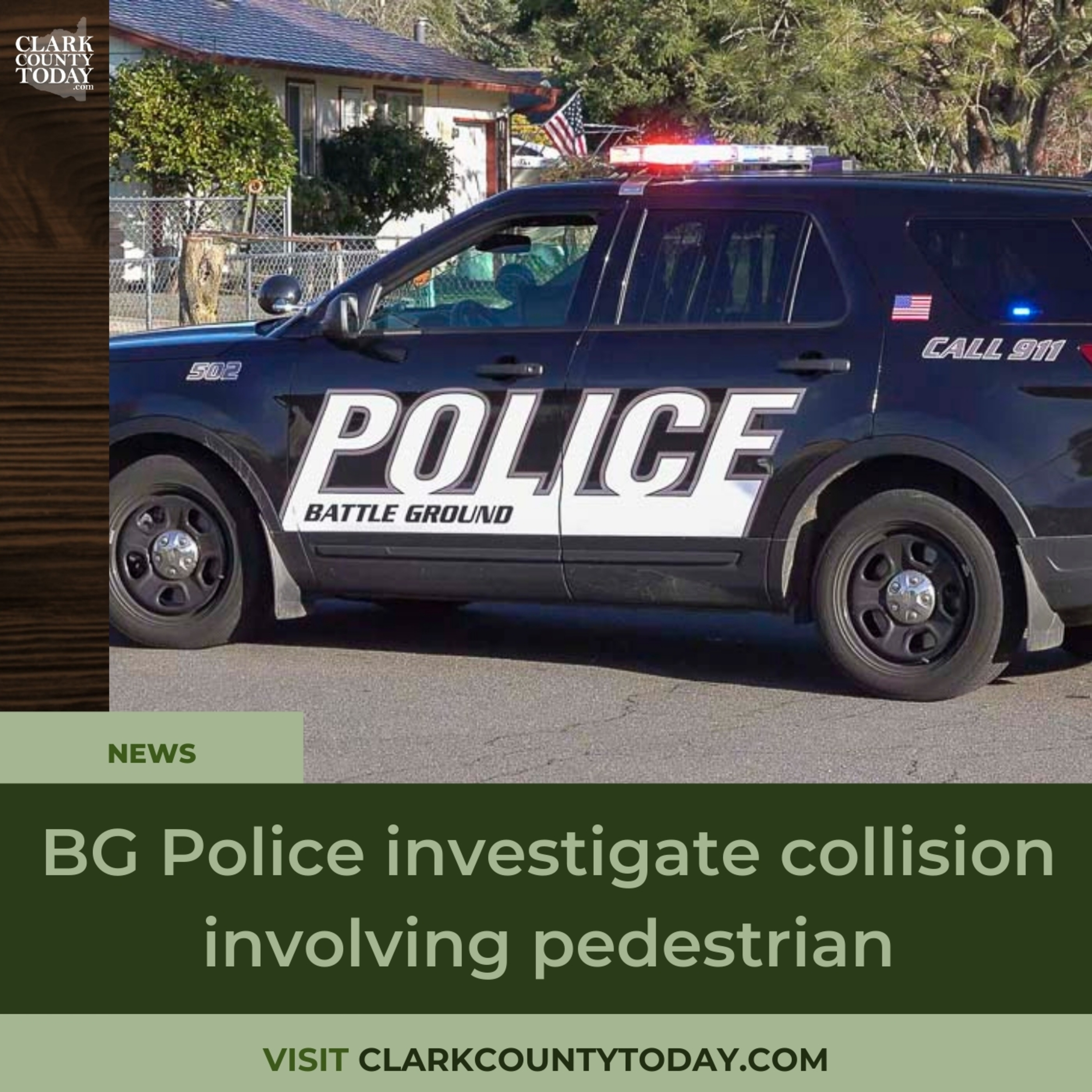 BG Police investigate collision involving pedestrian