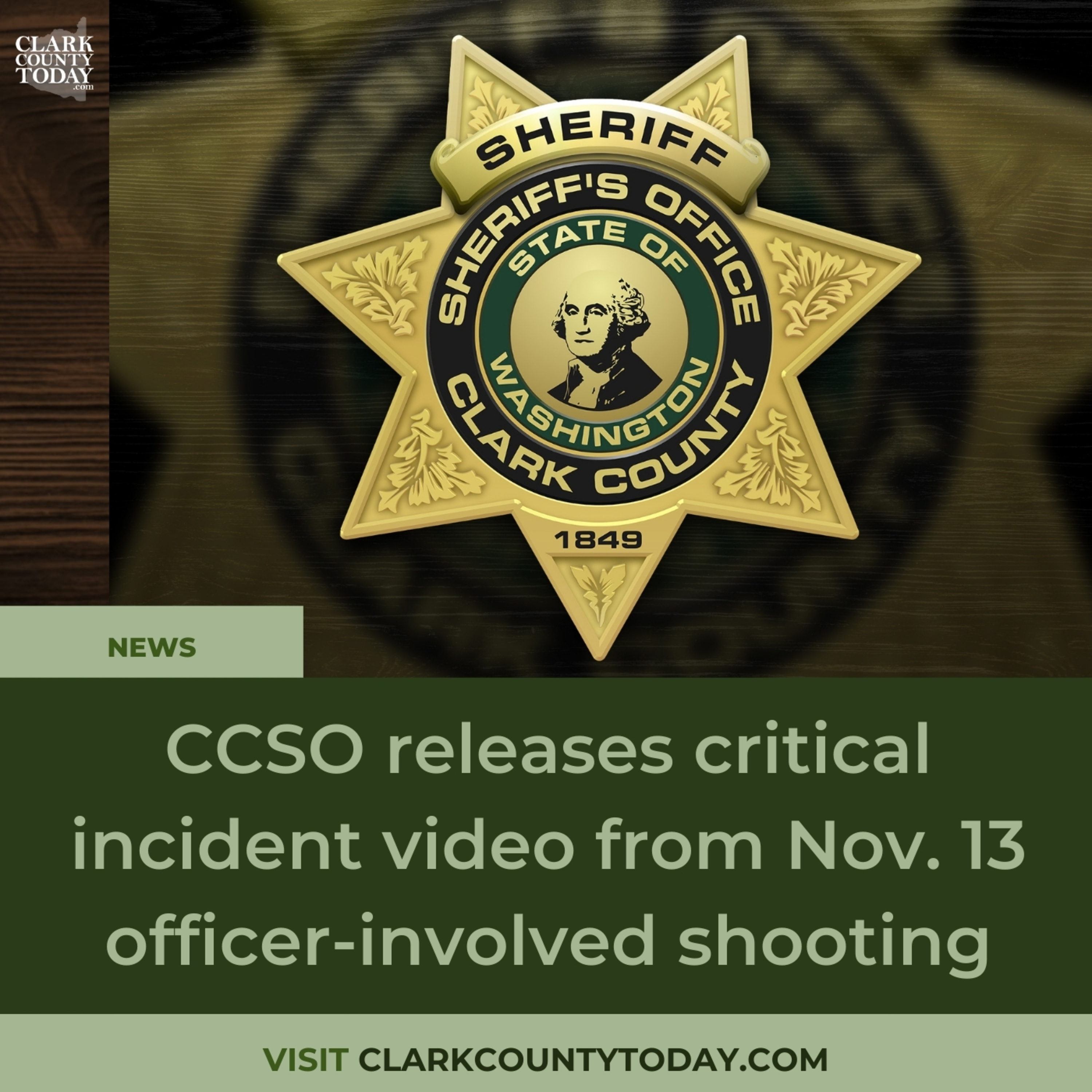 CCSO releases critical incident video from Nov. 13 officer-involved shooting