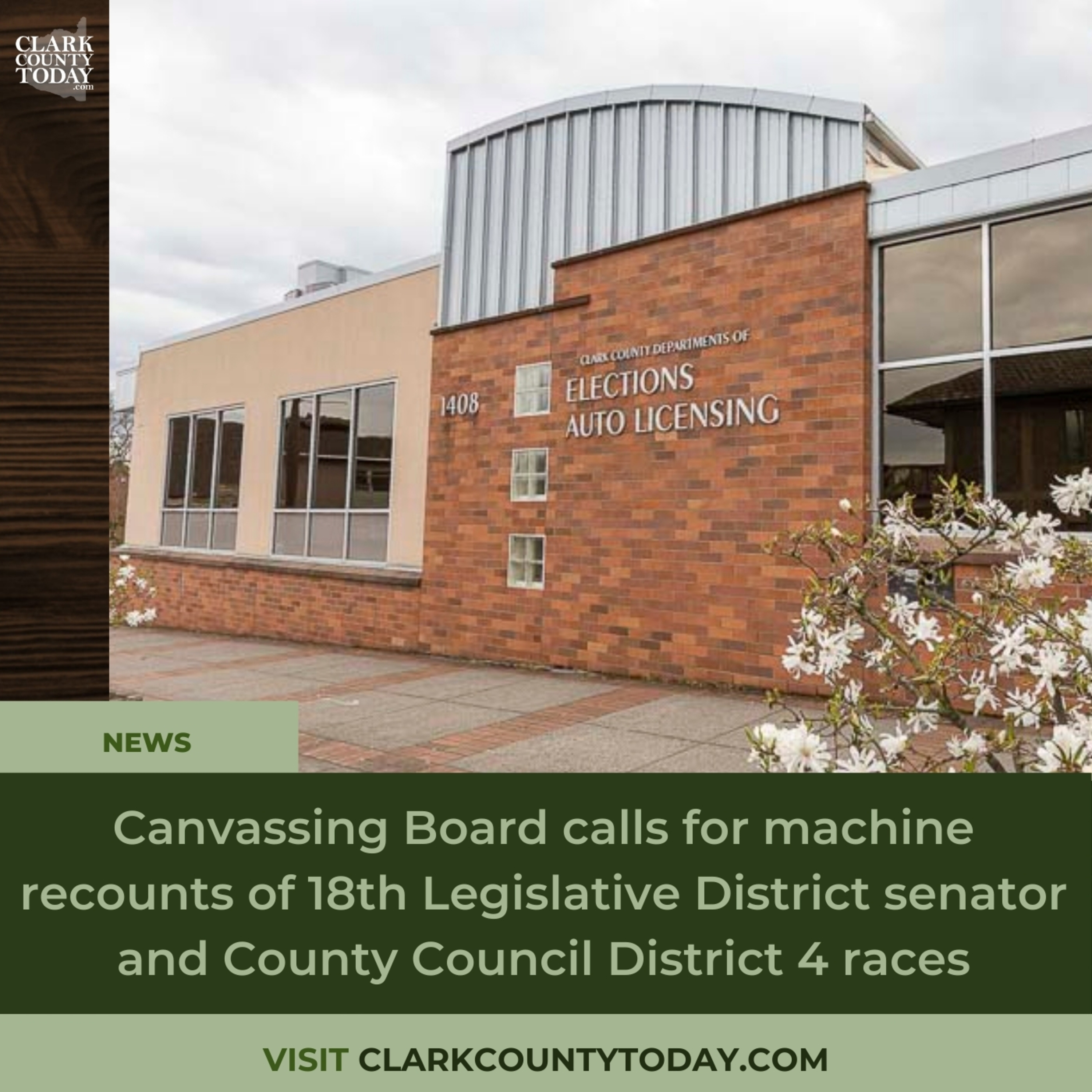 Canvassing Board calls for machine recounts of 18th Legislative District senator and County Council District 4 races