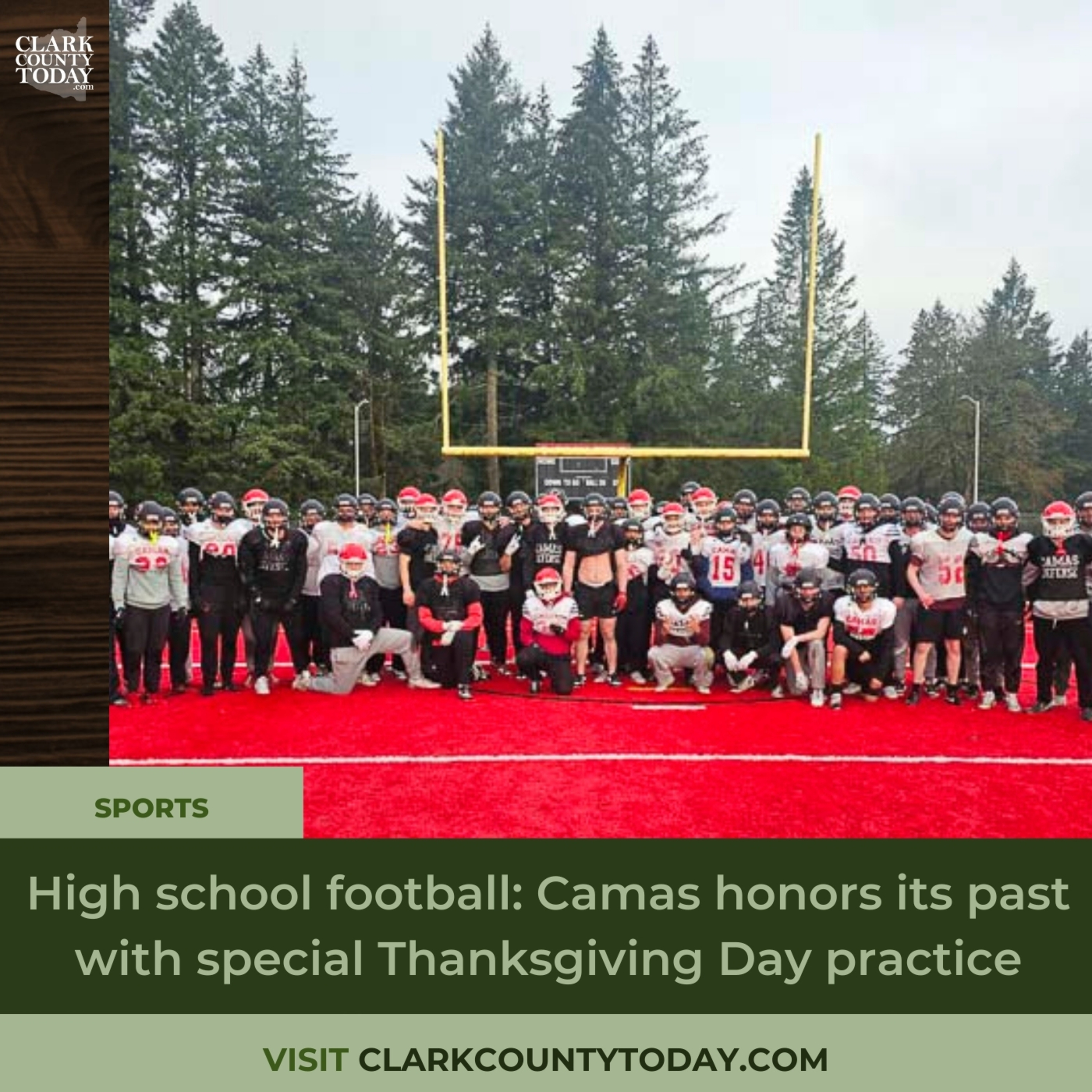 High school football: Camas honors its past with special Thanksgiving Day practice
