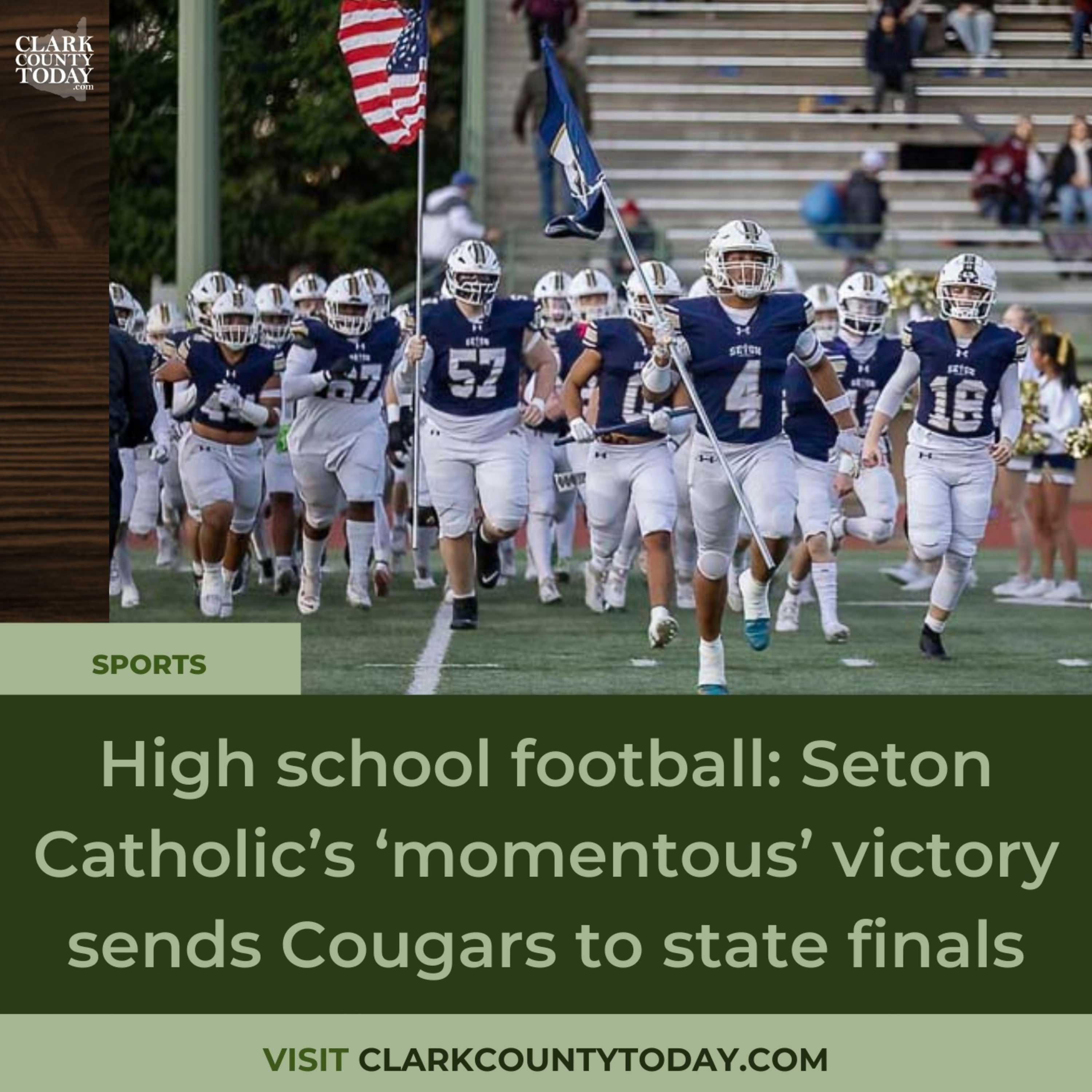 High school football: Seton Catholic’s ‘momentous’ victory sends Cougars to state finals