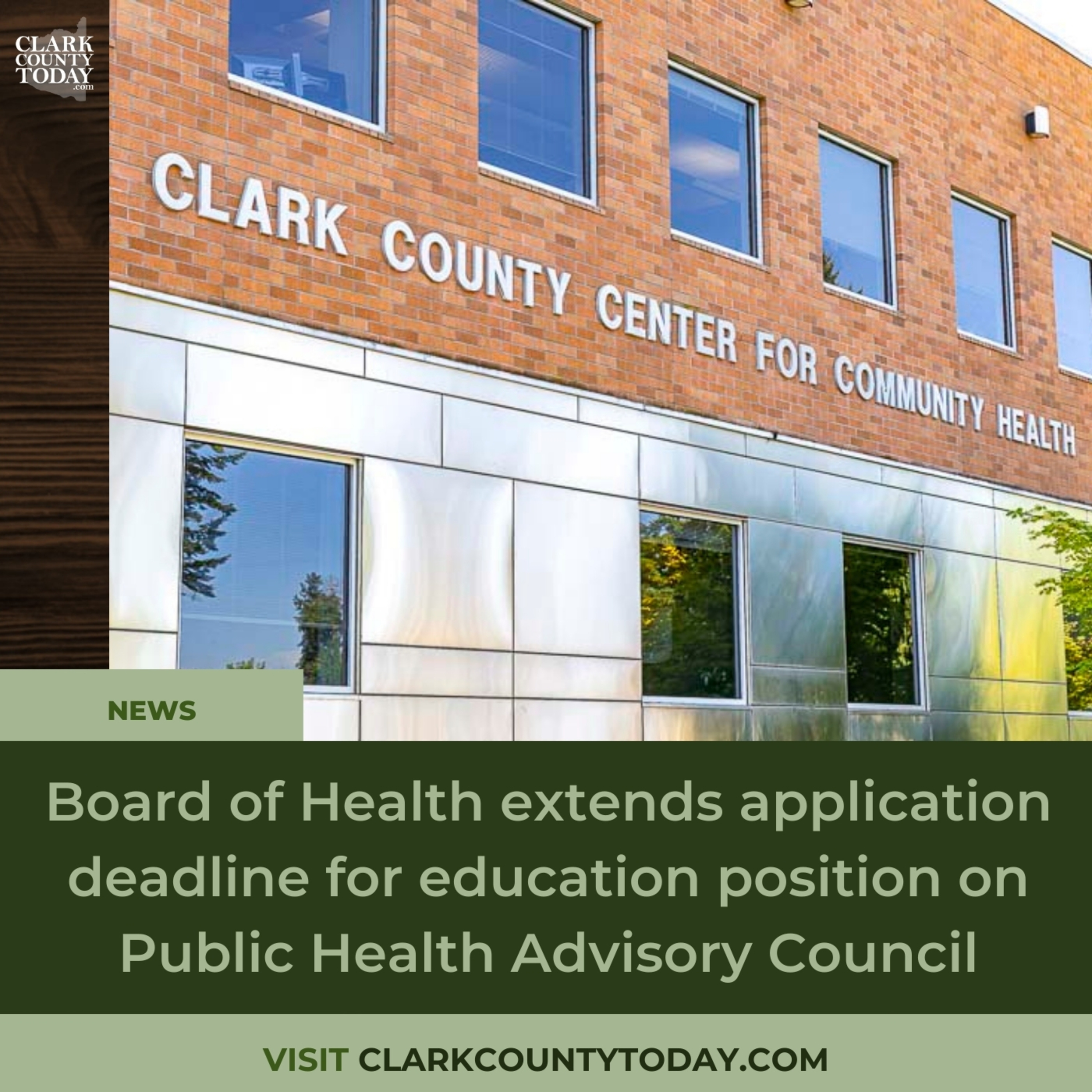 Board of Health extends application deadline for education position on Public Health Advisory Council