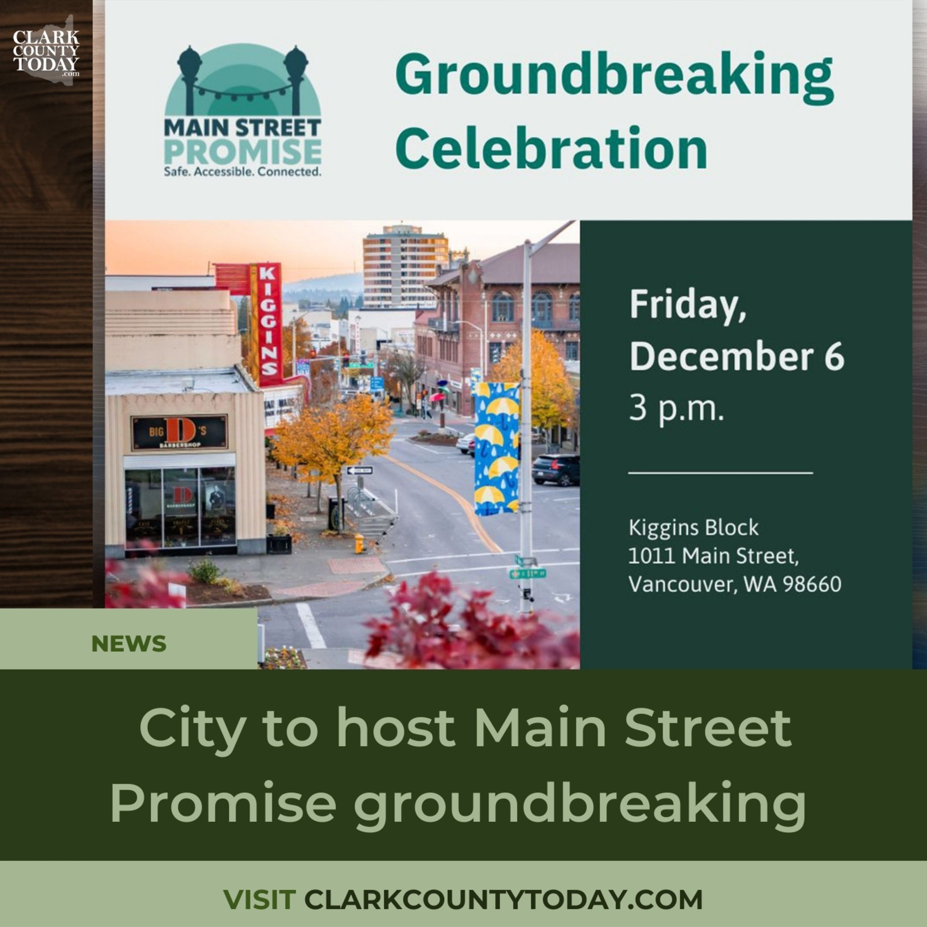 City to host Main Street Promise groundbreaking