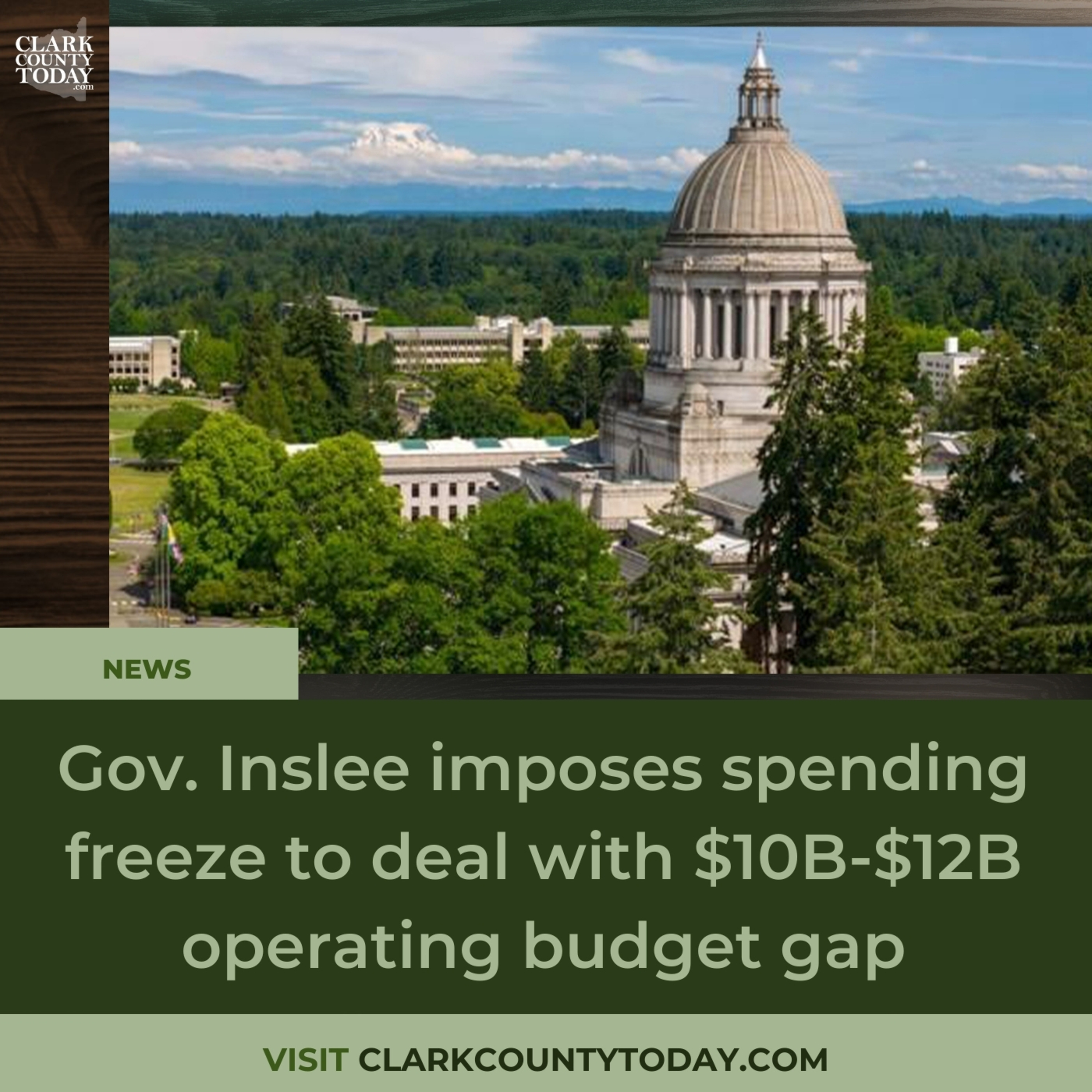 Gov. Inslee imposes spending freeze to deal with $10B-$12B operating budget gap