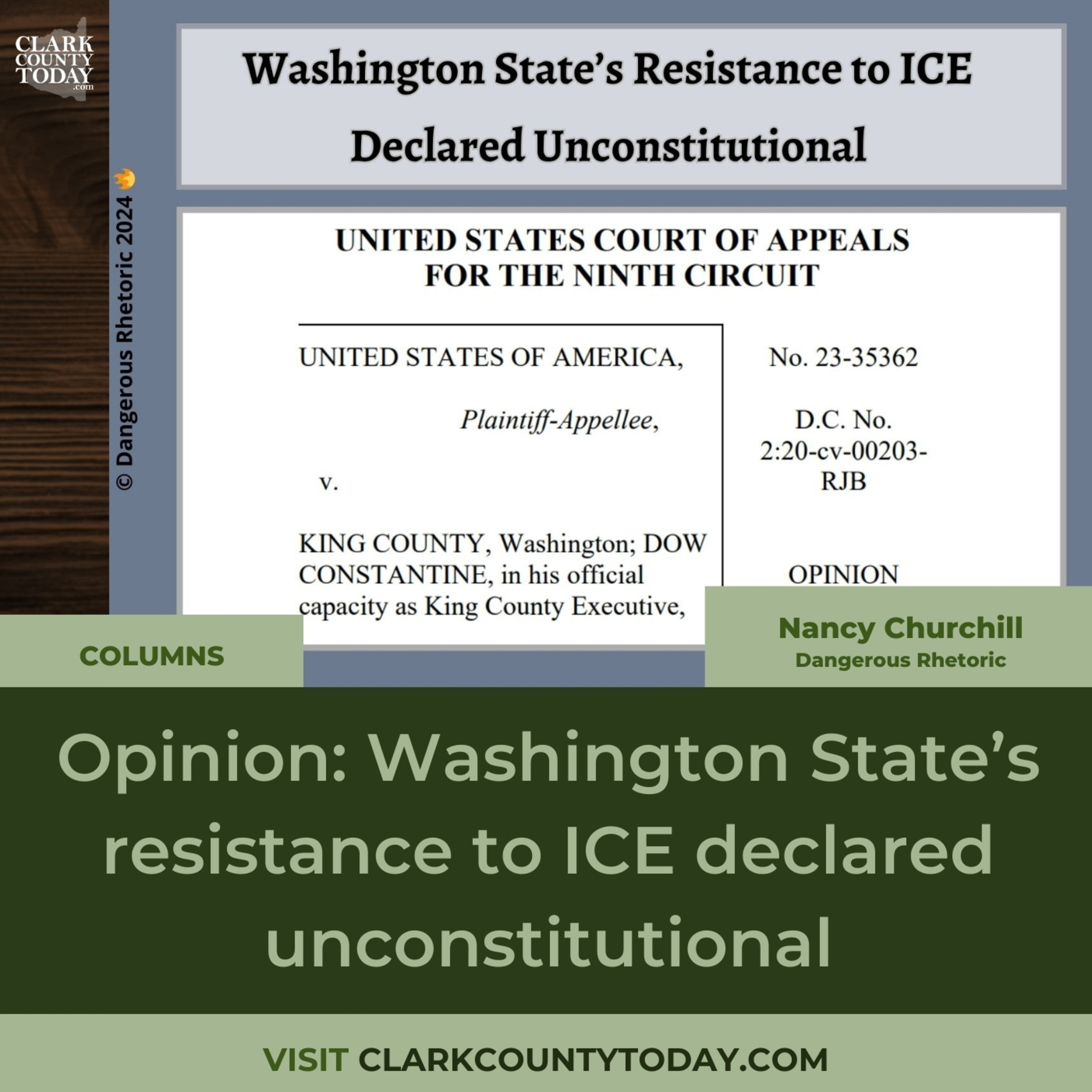 Opinion: Washington State’s resistance to ICE declared unconstitutional