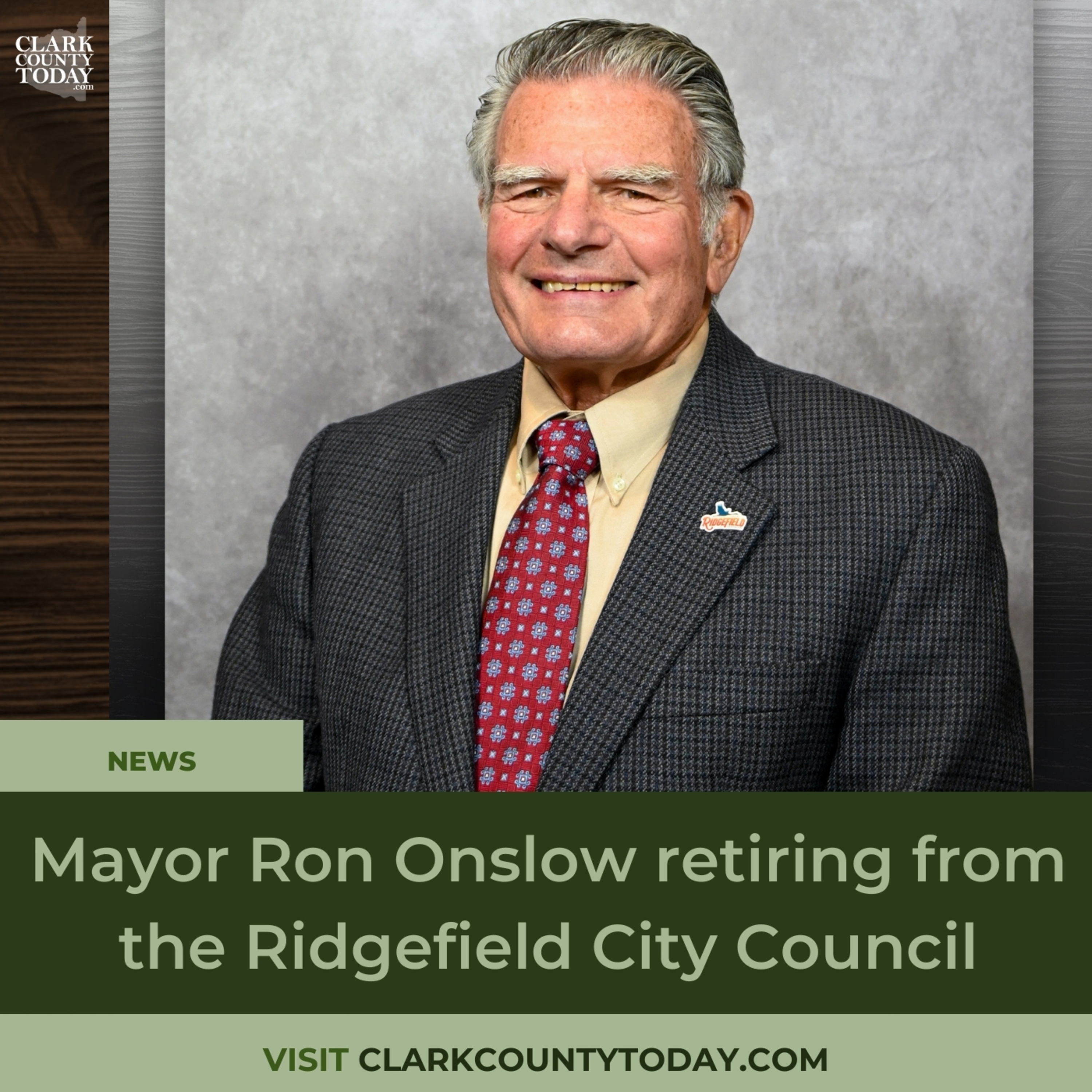 Mayor Ron Onslow retiring from the Ridgefield City Council
