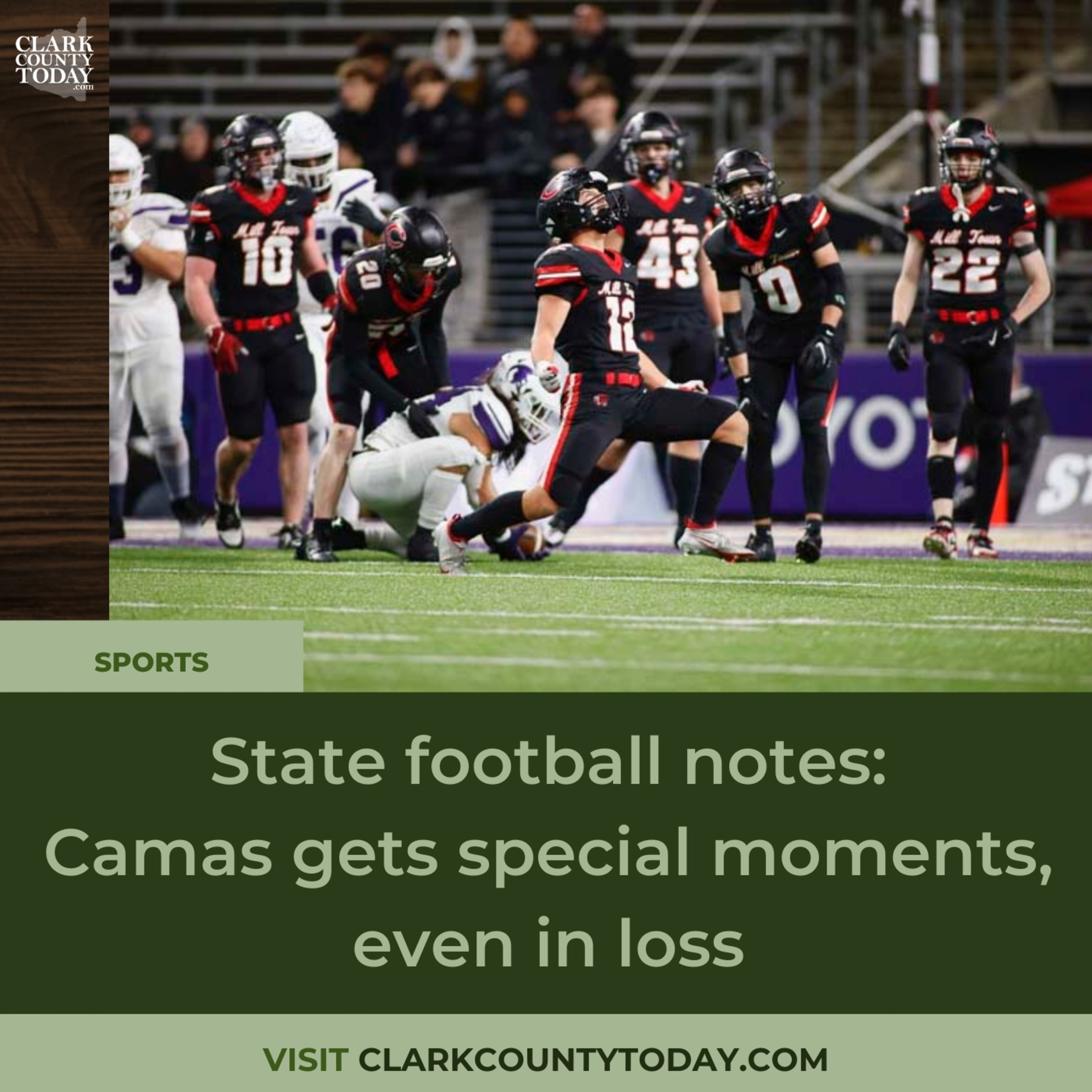 State football notes: Camas gets special moments, even in loss