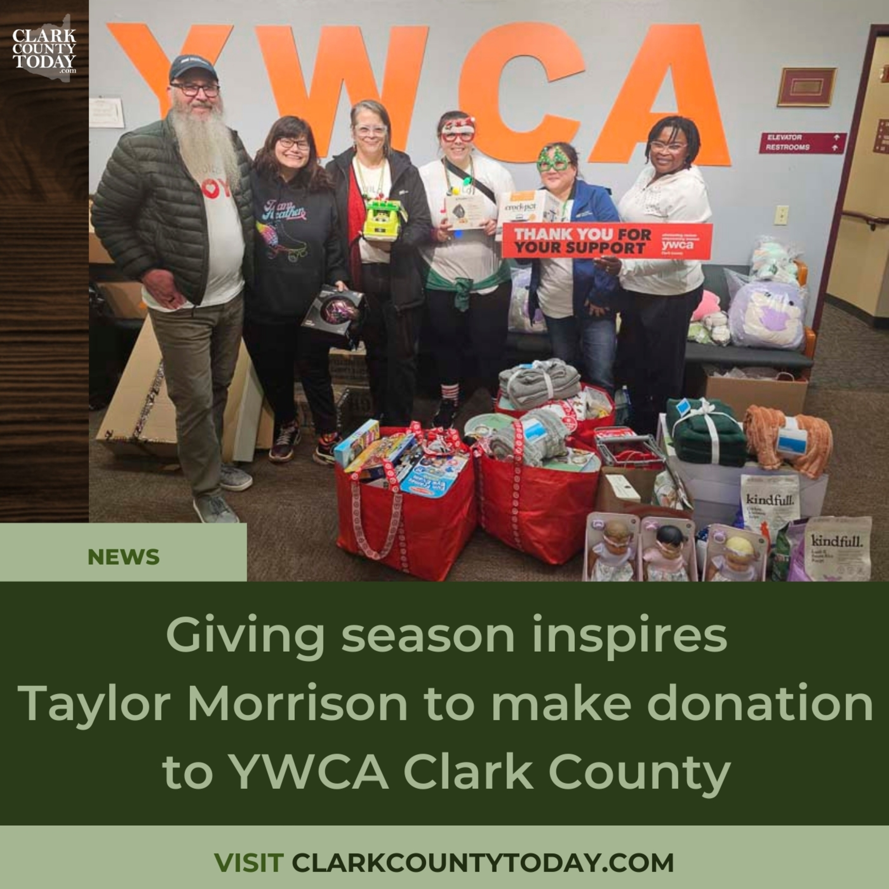 Giving season inspires Taylor Morrison to make donation to YWCA Clark County