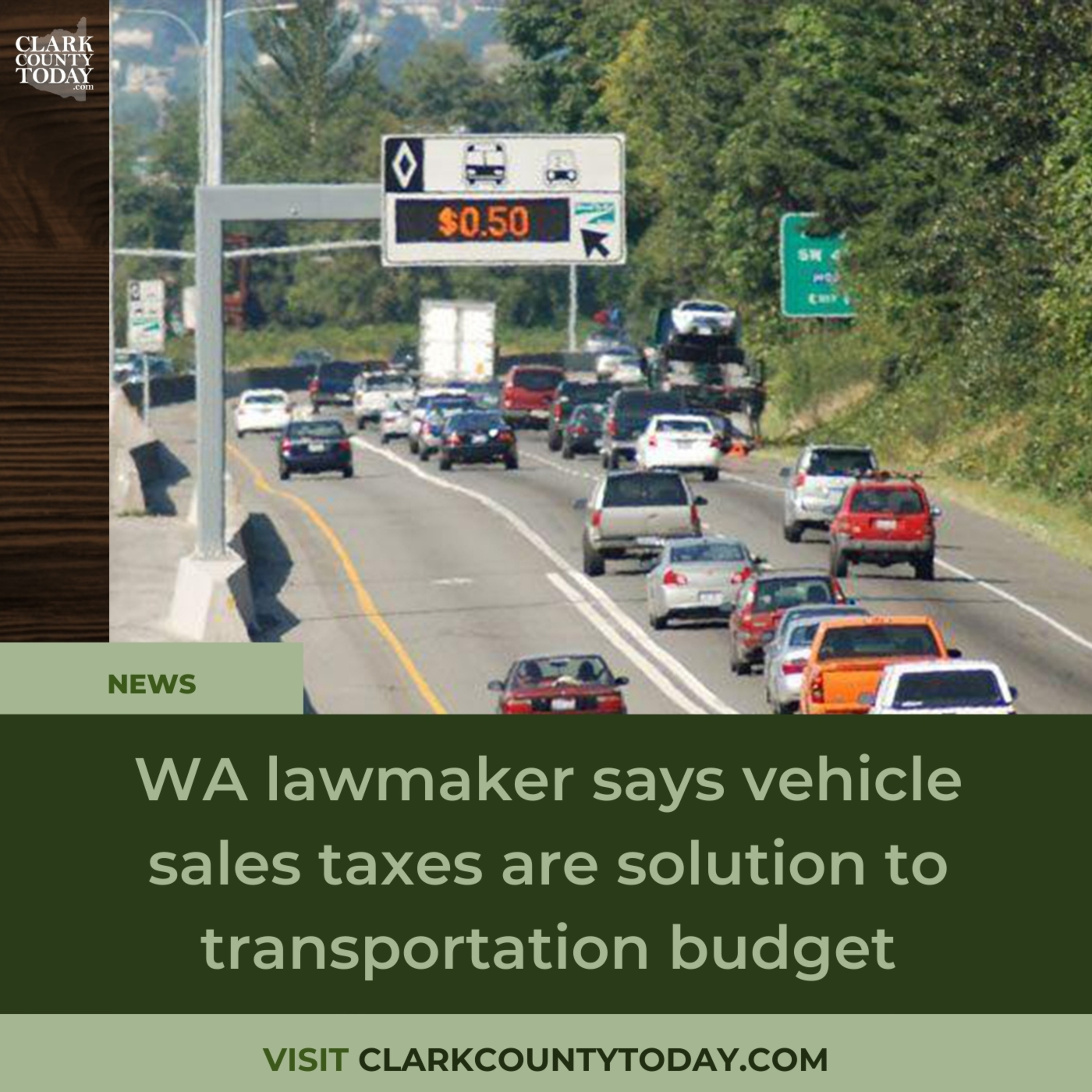 WA lawmaker says vehicle sales taxes are solution to transportation budget