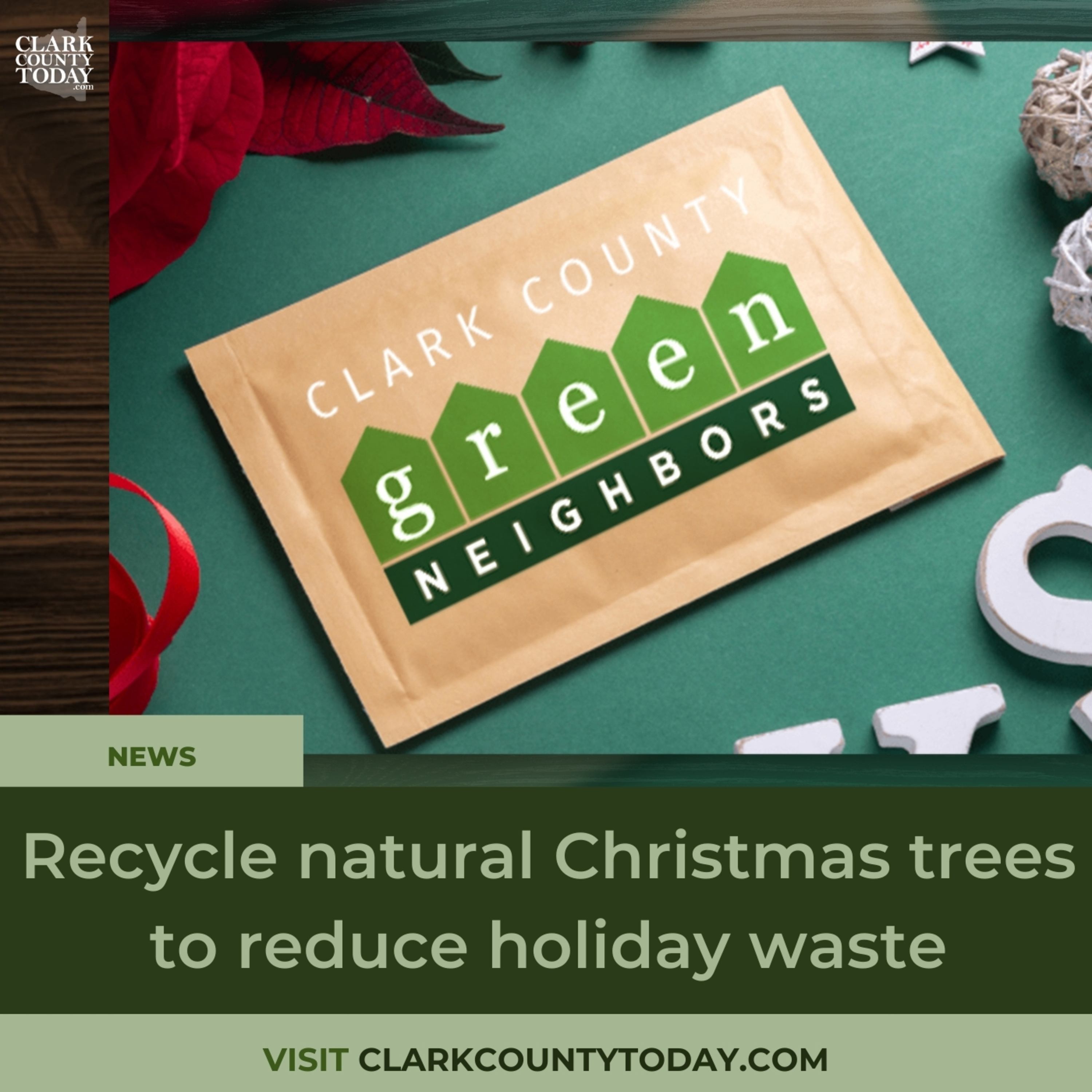 Recycle natural Christmas trees to reduce holiday waste
