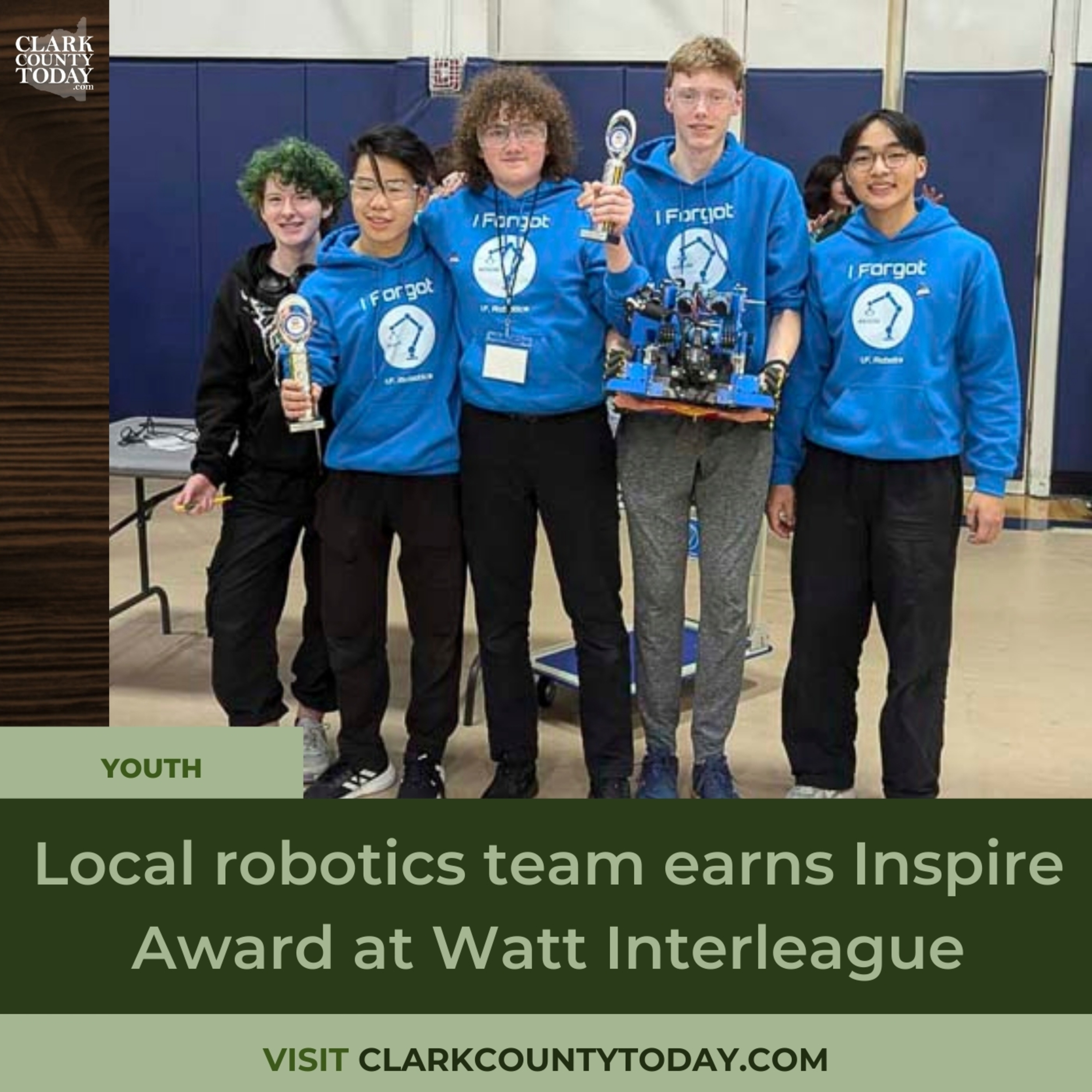 Local robotics team earns Inspire Award at Watt Interleague