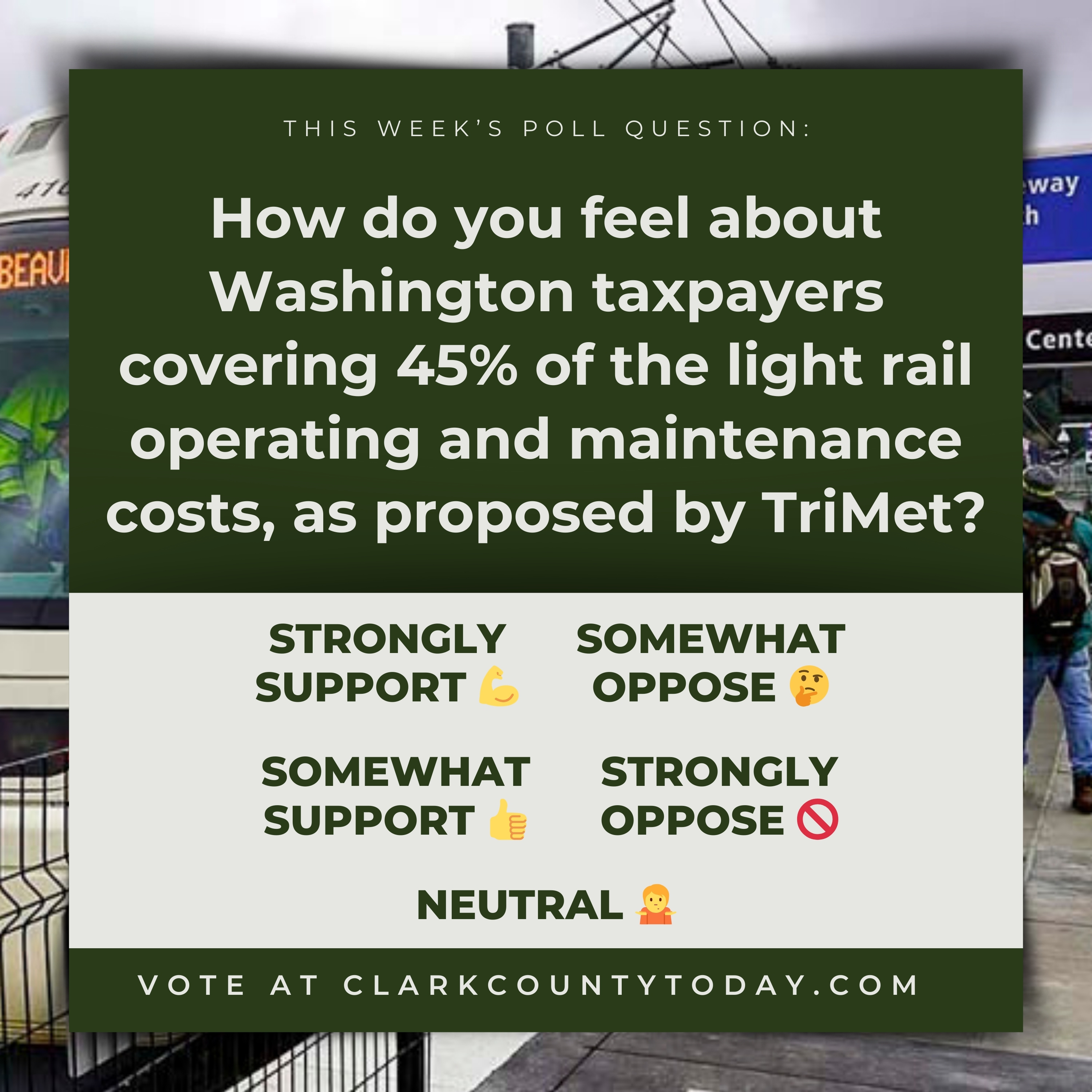 How Should Washington Taxpayers Handle TriMet’s Proposed Light Rail Costs? Share Your Thoughts!