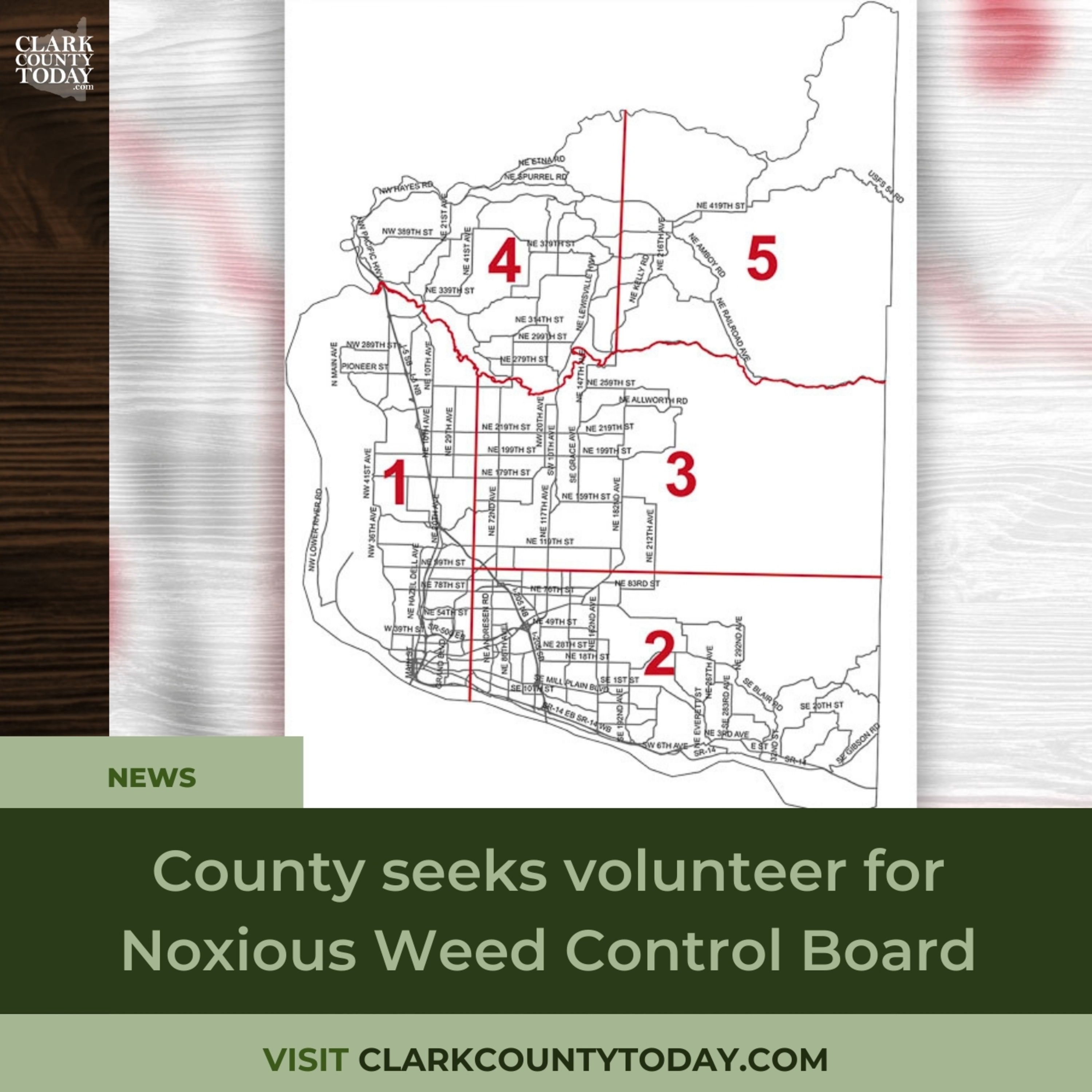 County seeks volunteer for Noxious Weed Control Board