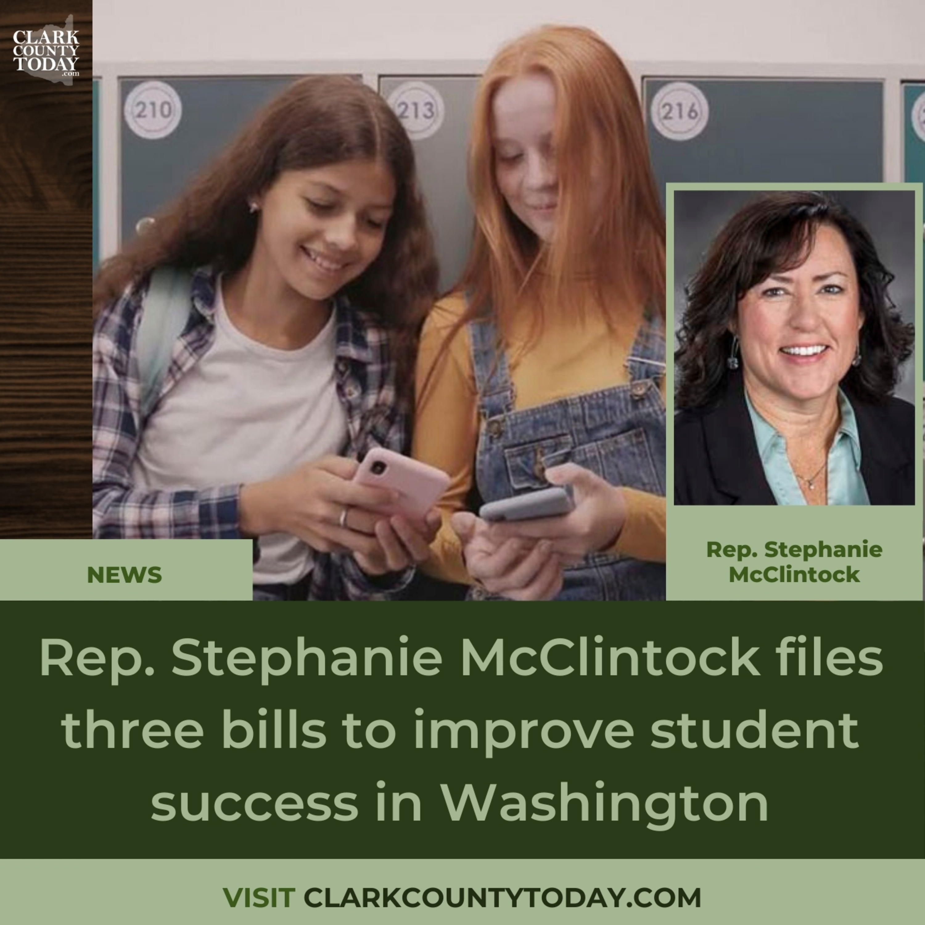 Rep. Stephanie McClintock files three bills to improve student success in Washington