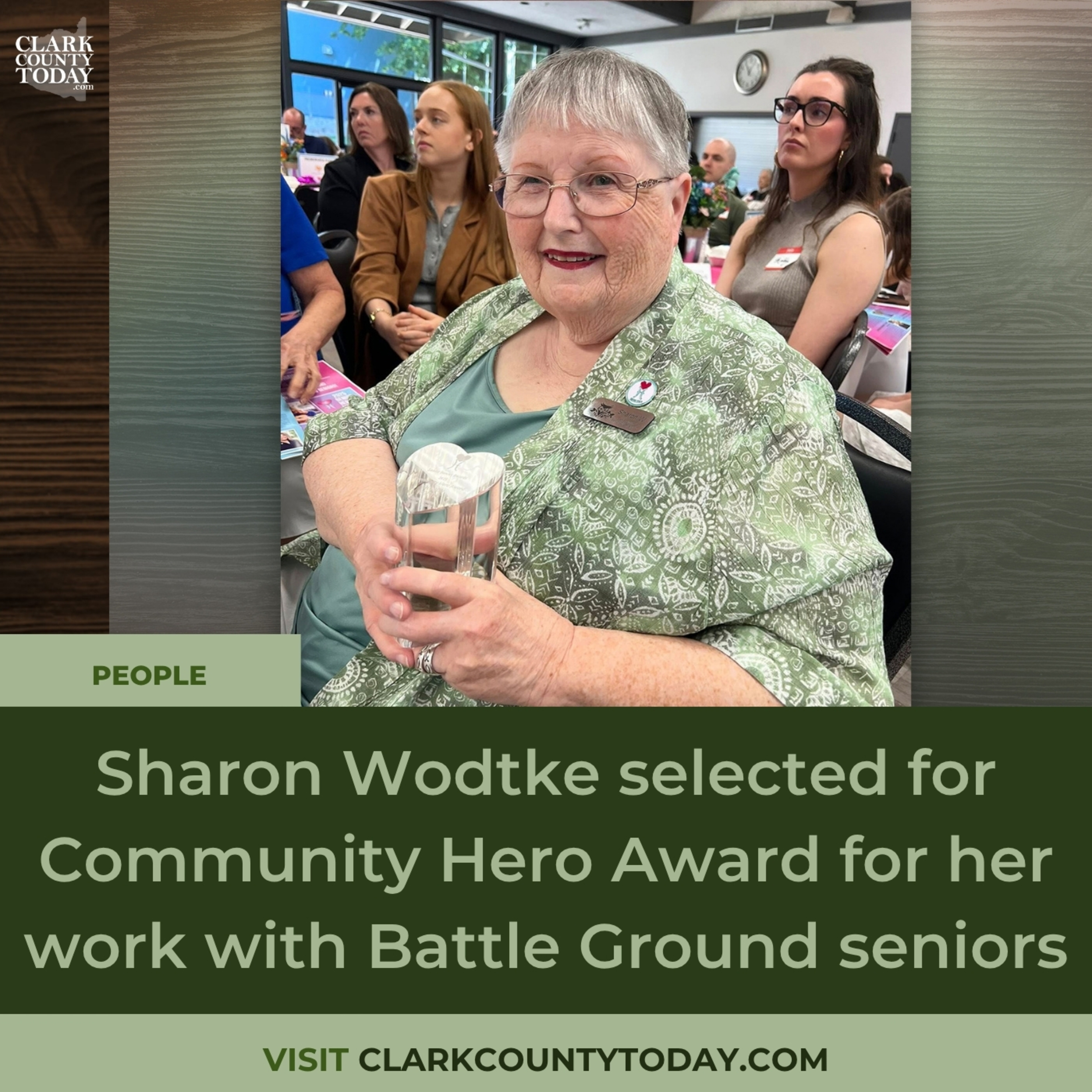 Sharon Wodtke selected for Community Hero Award for her work with Battle Ground seniors