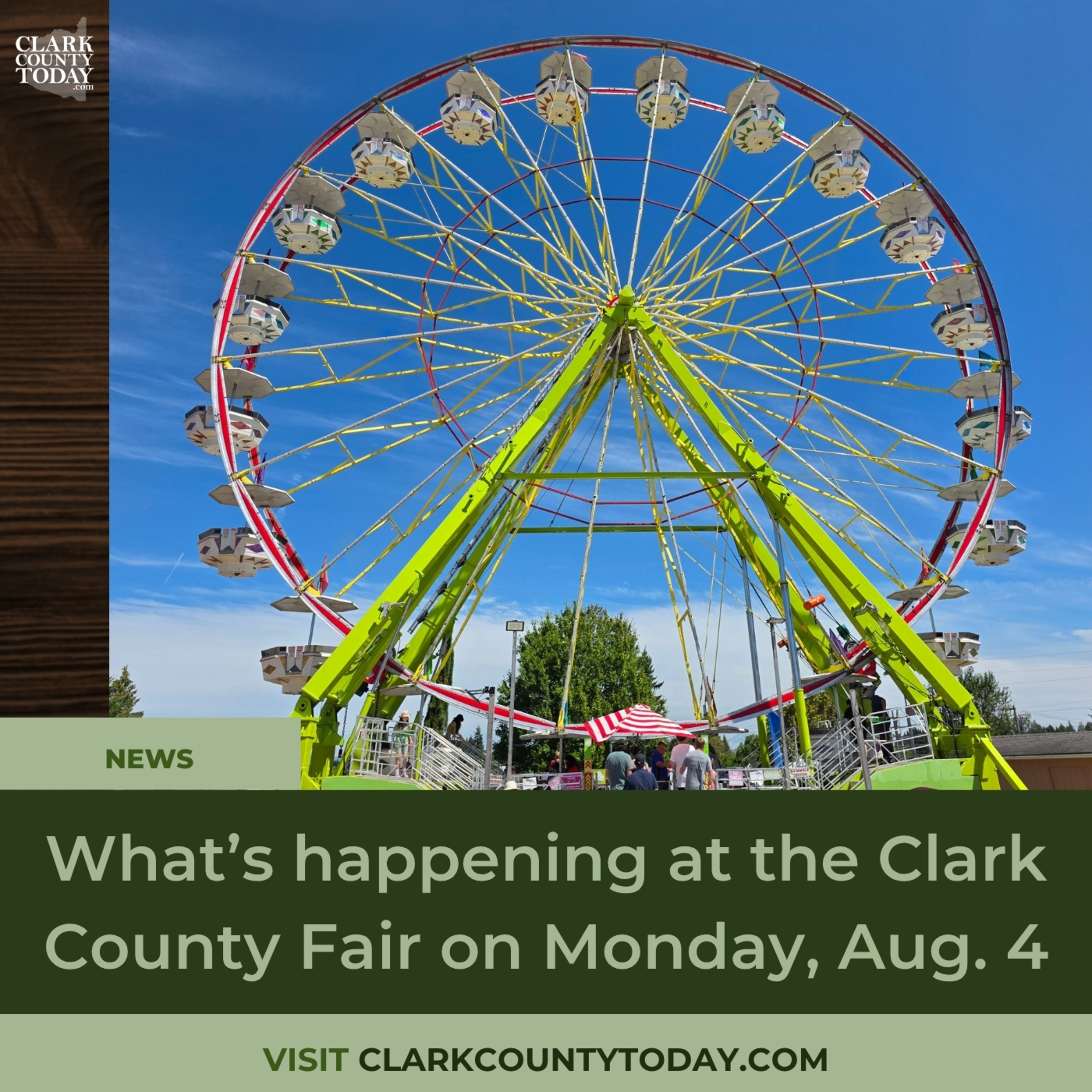What’s happening at the Clark County Fair on Monday, Aug. 4