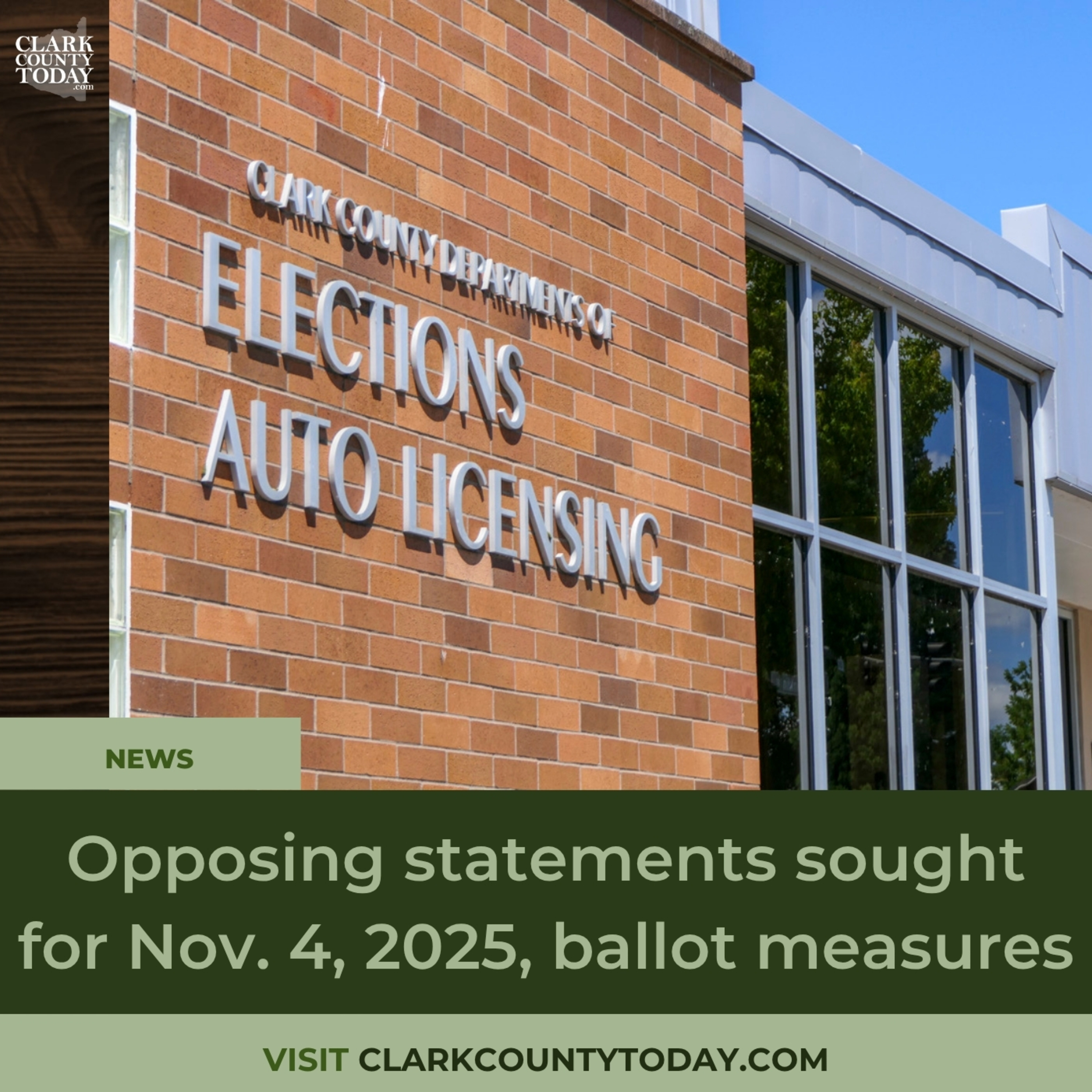 Opposing statements sought for Nov. 4, 2025, ballot measures