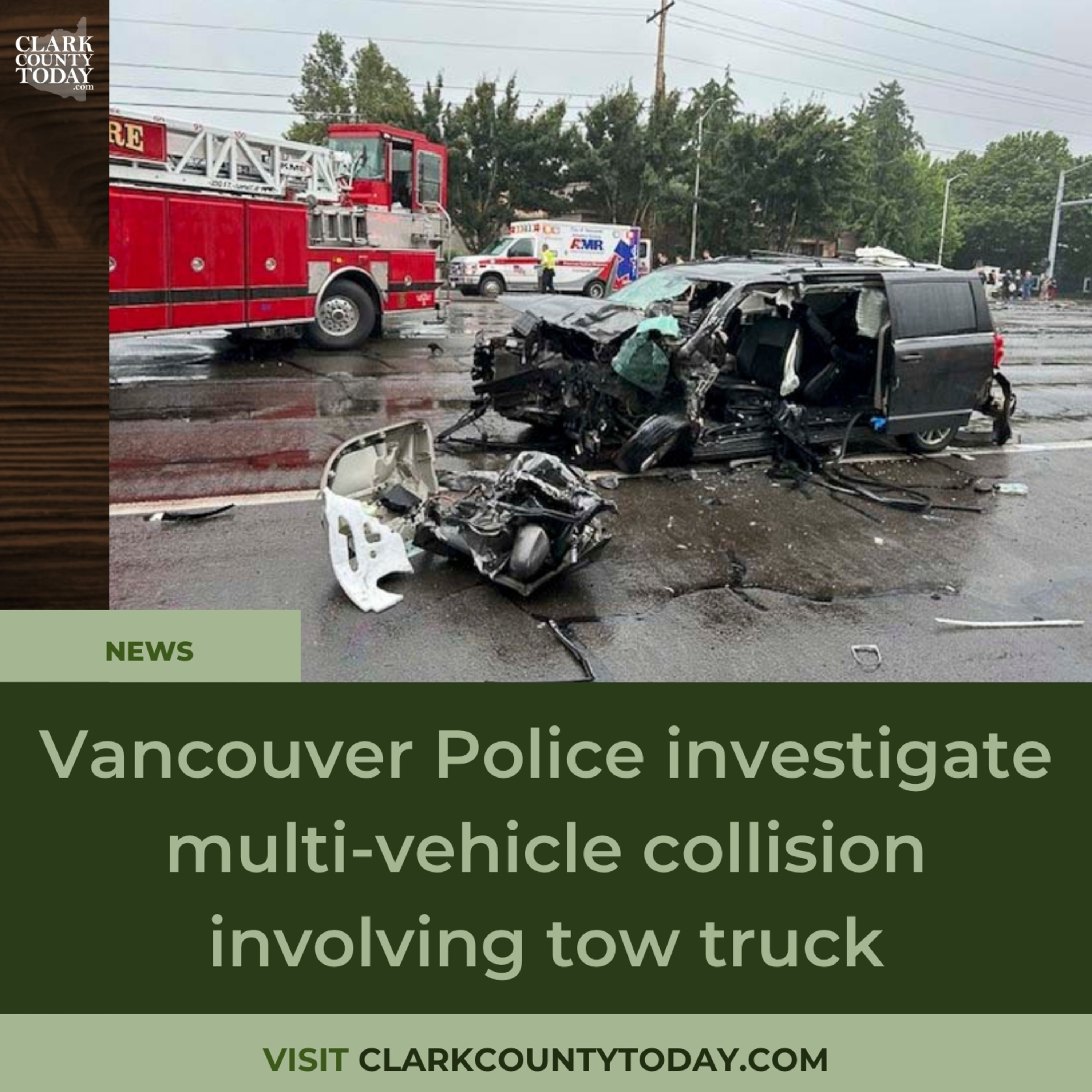 Vancouver Police investigate multi-vehicle collision involving tow truck
