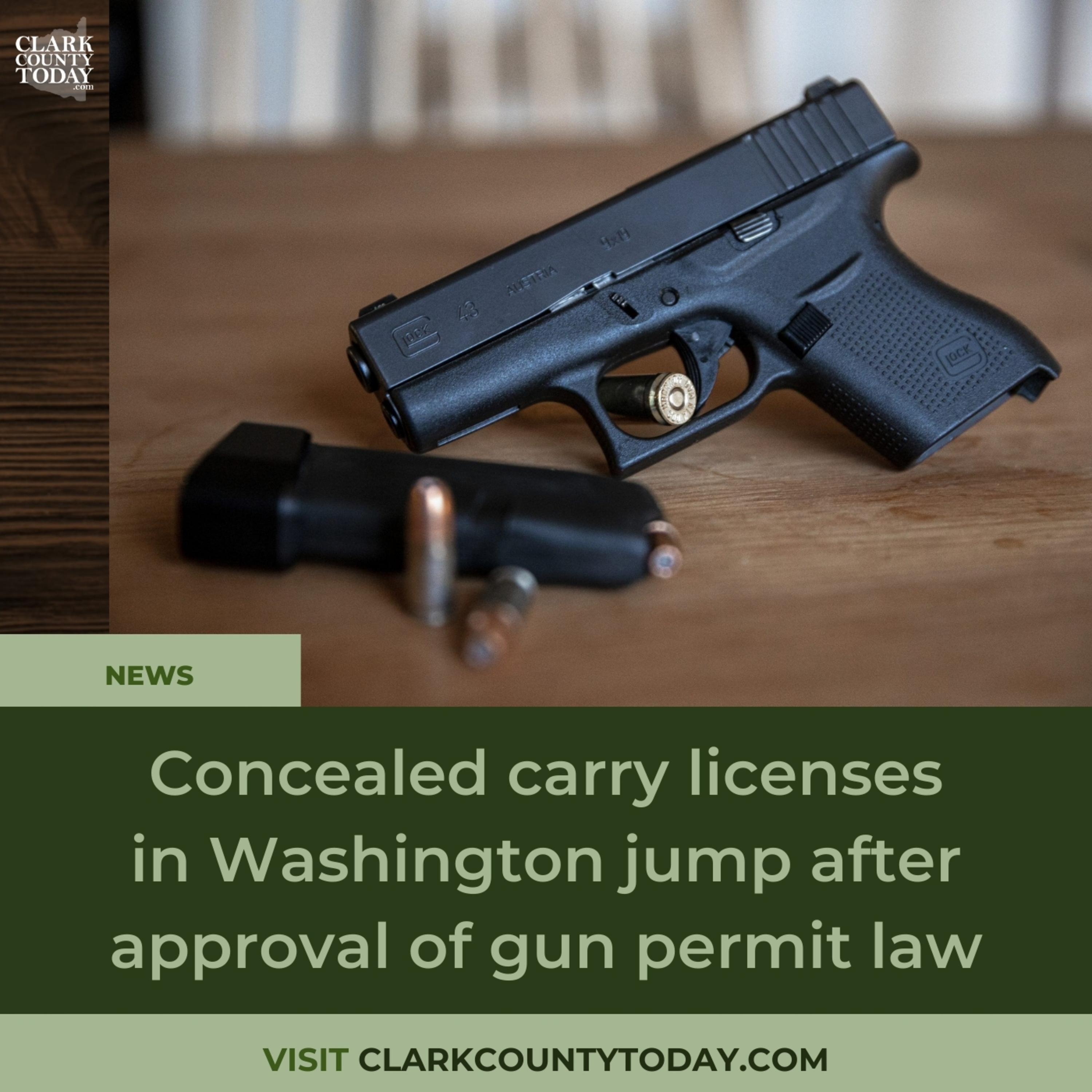 Concealed carry licenses in Washington jump after approval of gun permit law