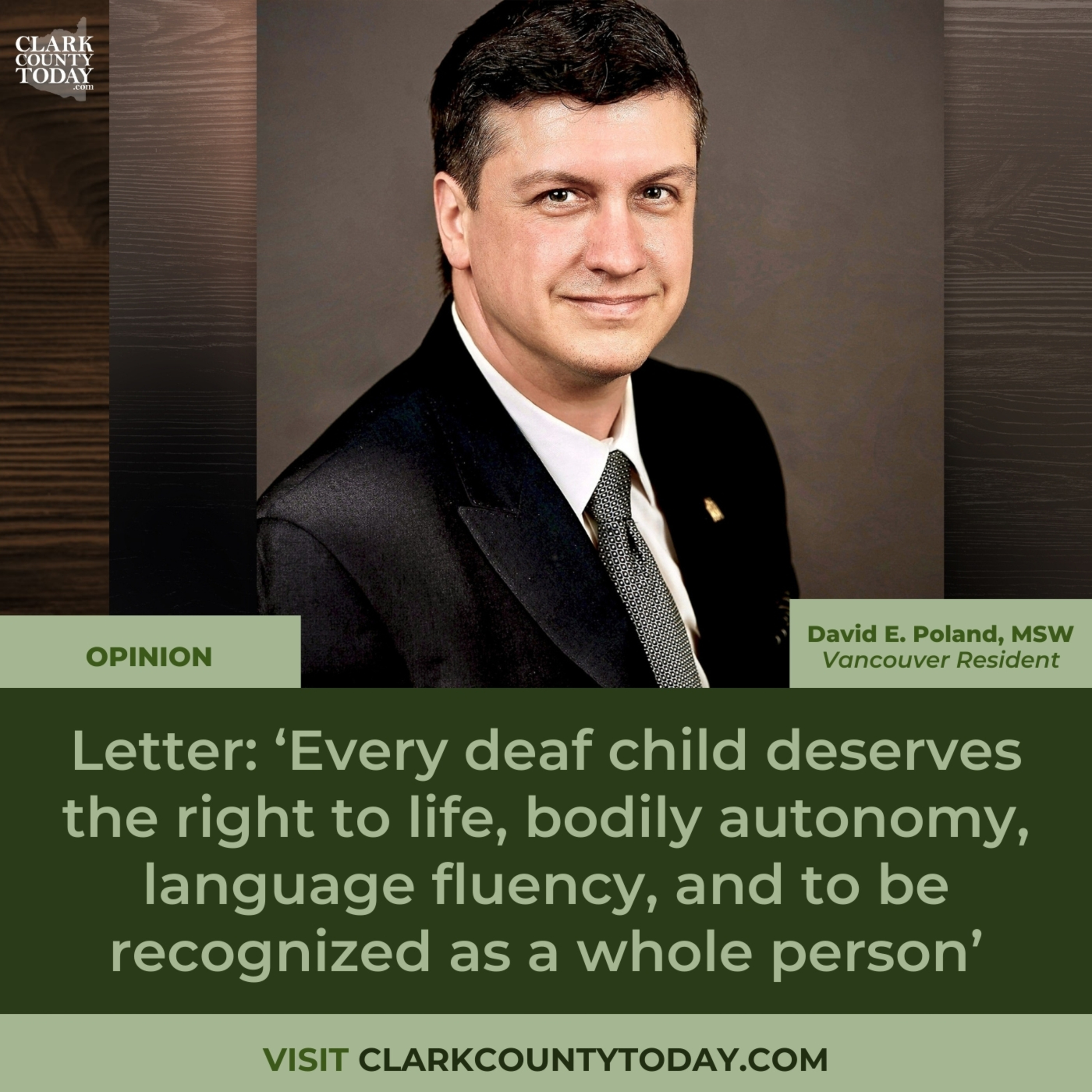 Letter: ‘Every deaf child deserves the right to life, bodily autonomy, language fluency, and to be recognized as a whole person’