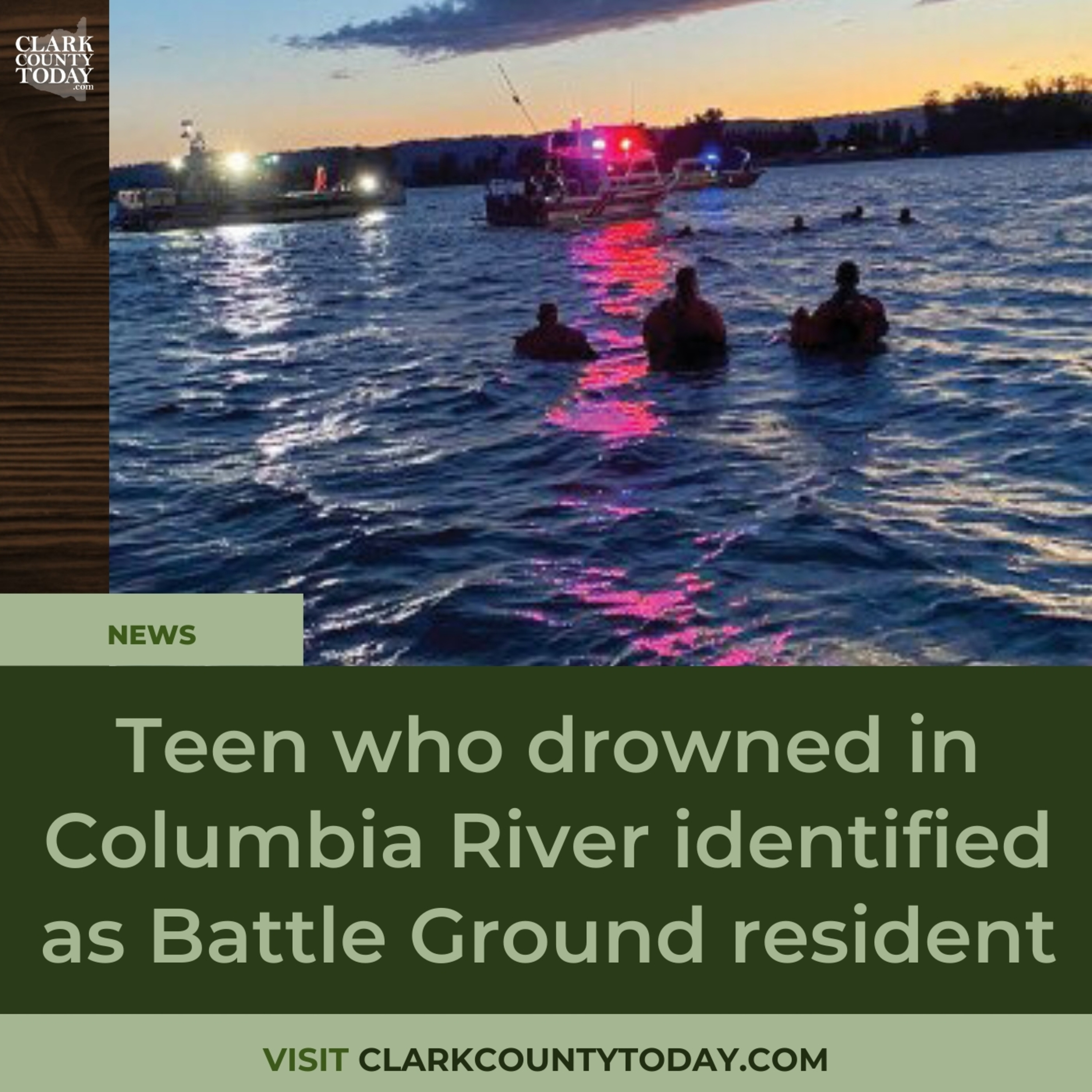 Teen who drowned in Columbia River identified as Battle Ground resident