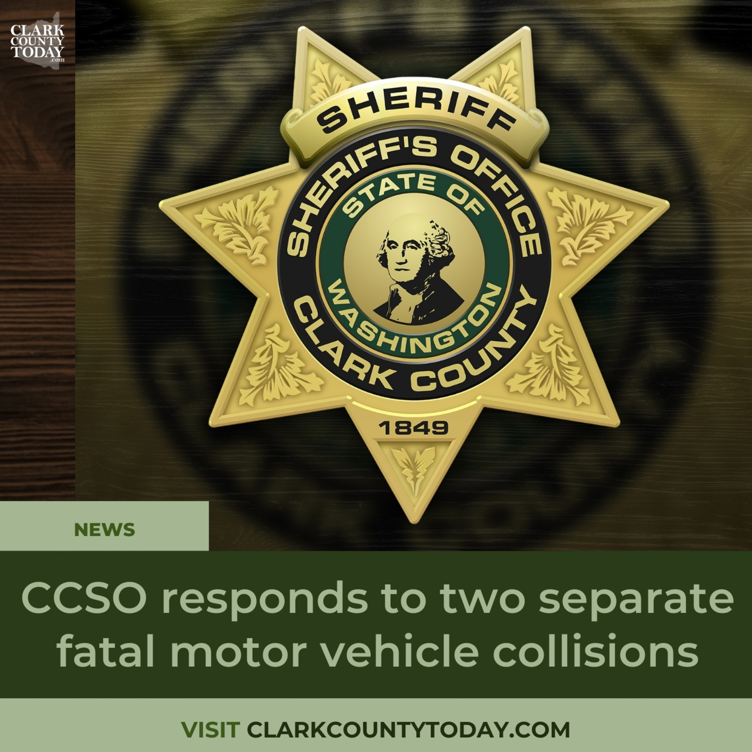 CCSO responds to two separate fatal motor vehicle collisions