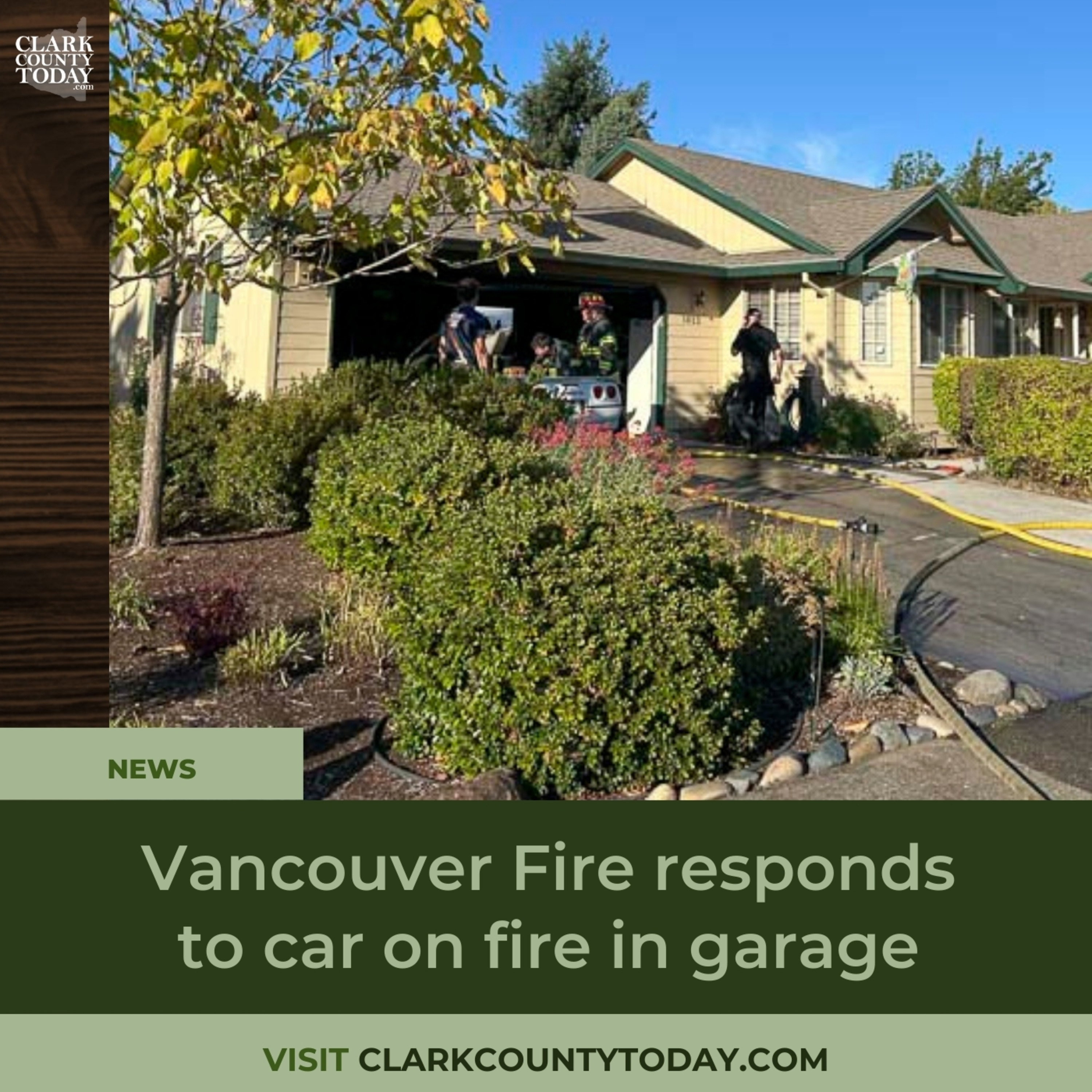 Vancouver Fire responds to car on fire in garage