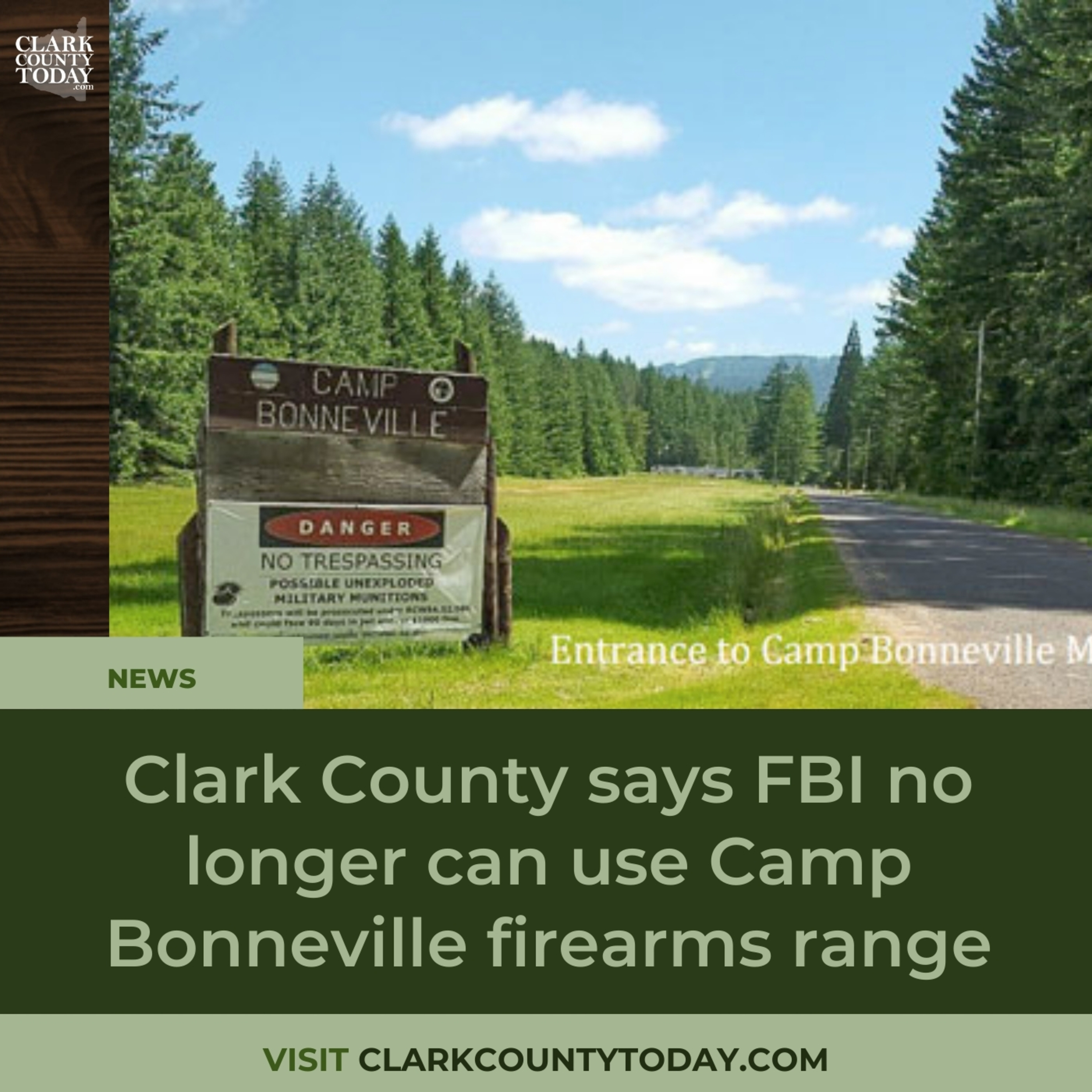 Clark County says FBI no longer can use Camp Bonneville firearms range