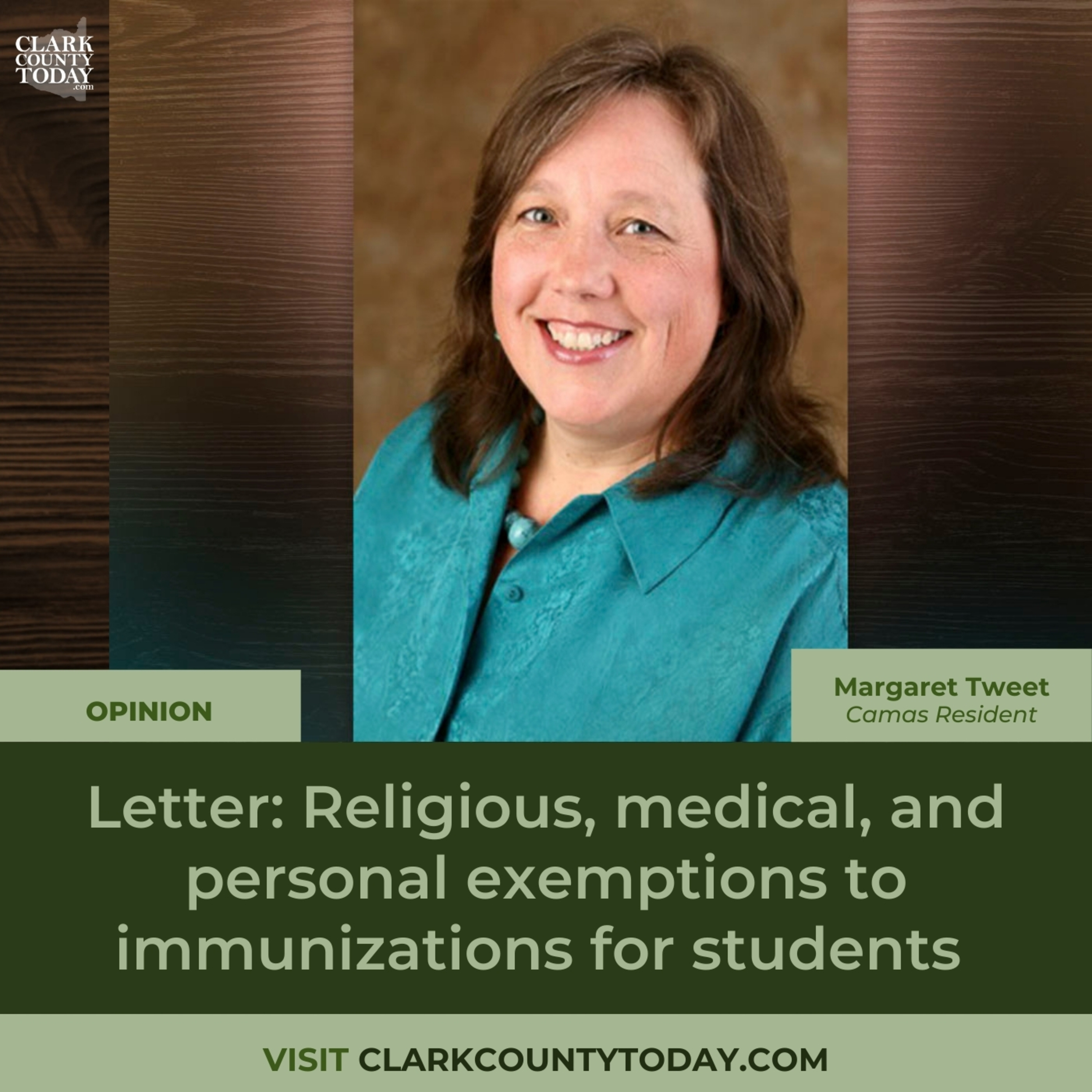 Letter: Religious, medical, and personal exemptions to immunizations for students