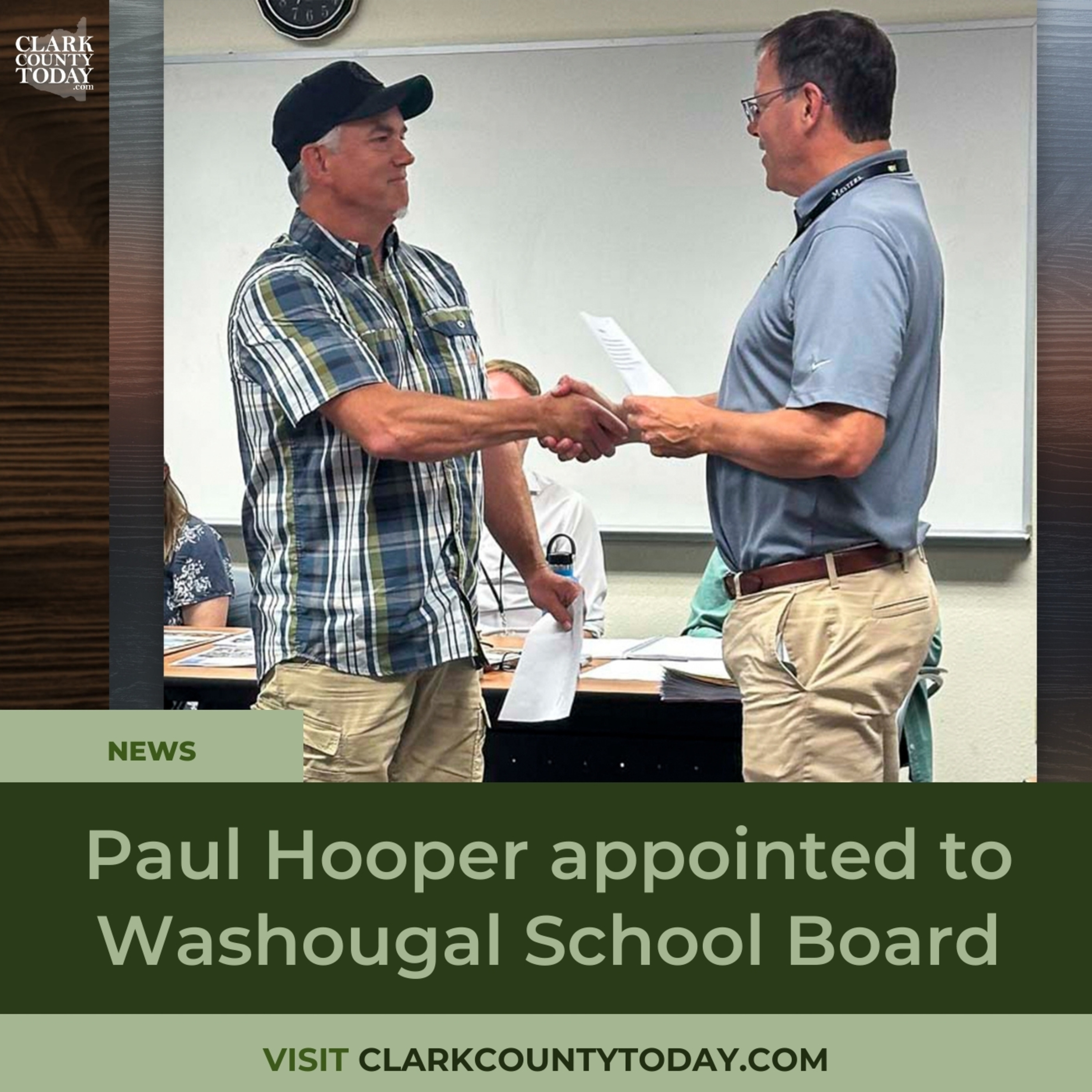 Paul Hooper appointed to Washougal School Board