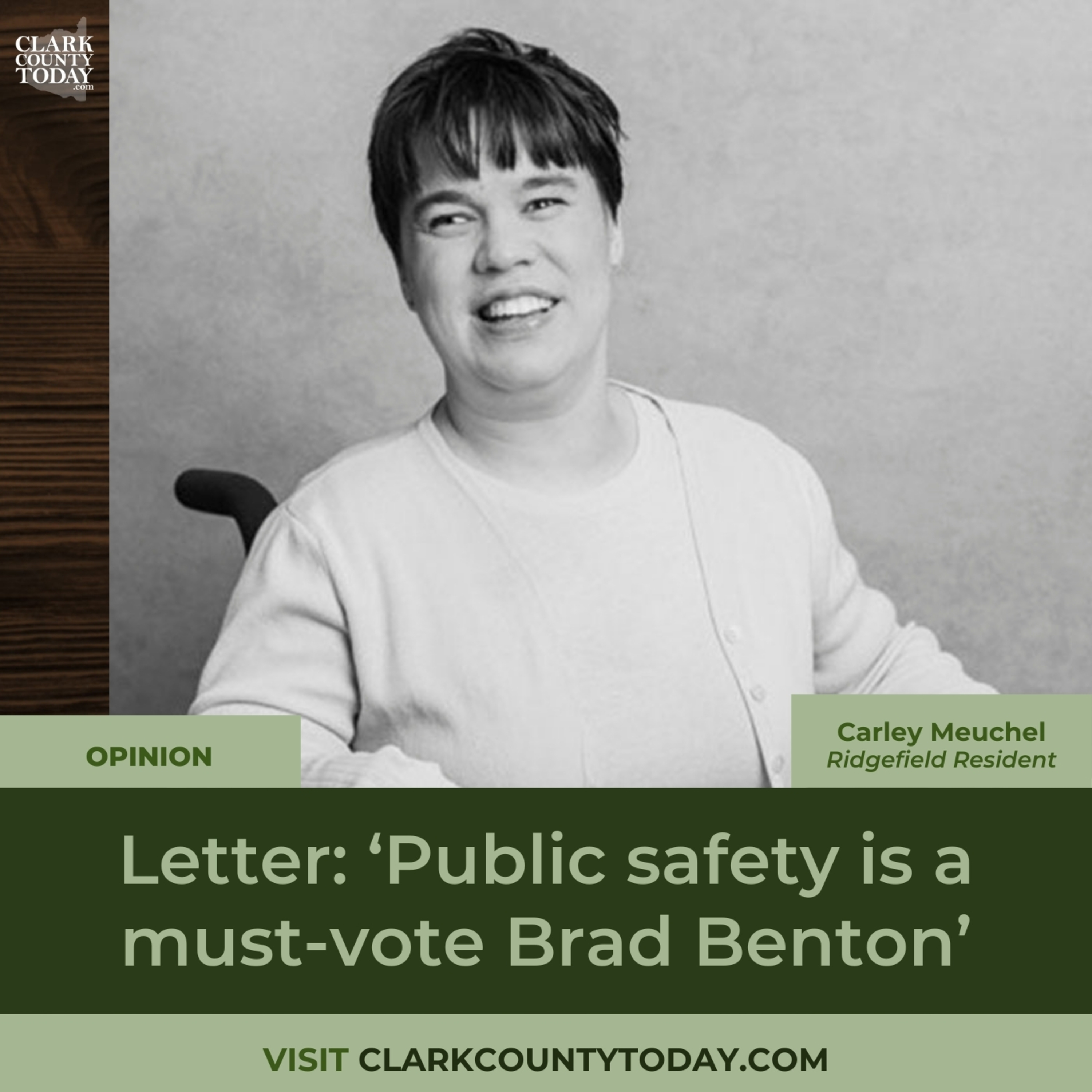 Letter: ‘Public safety is a must-vote Brad Benton’