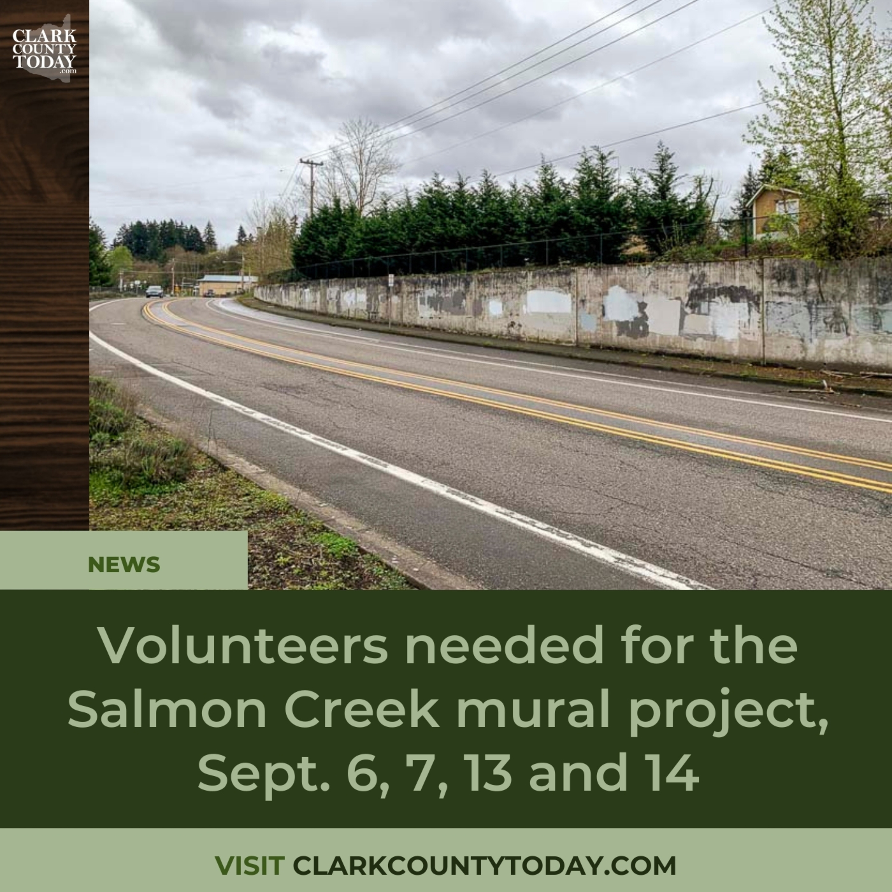 Volunteers needed for the Salmon Creek mural project, Sept. 6, 7, 13 and 14