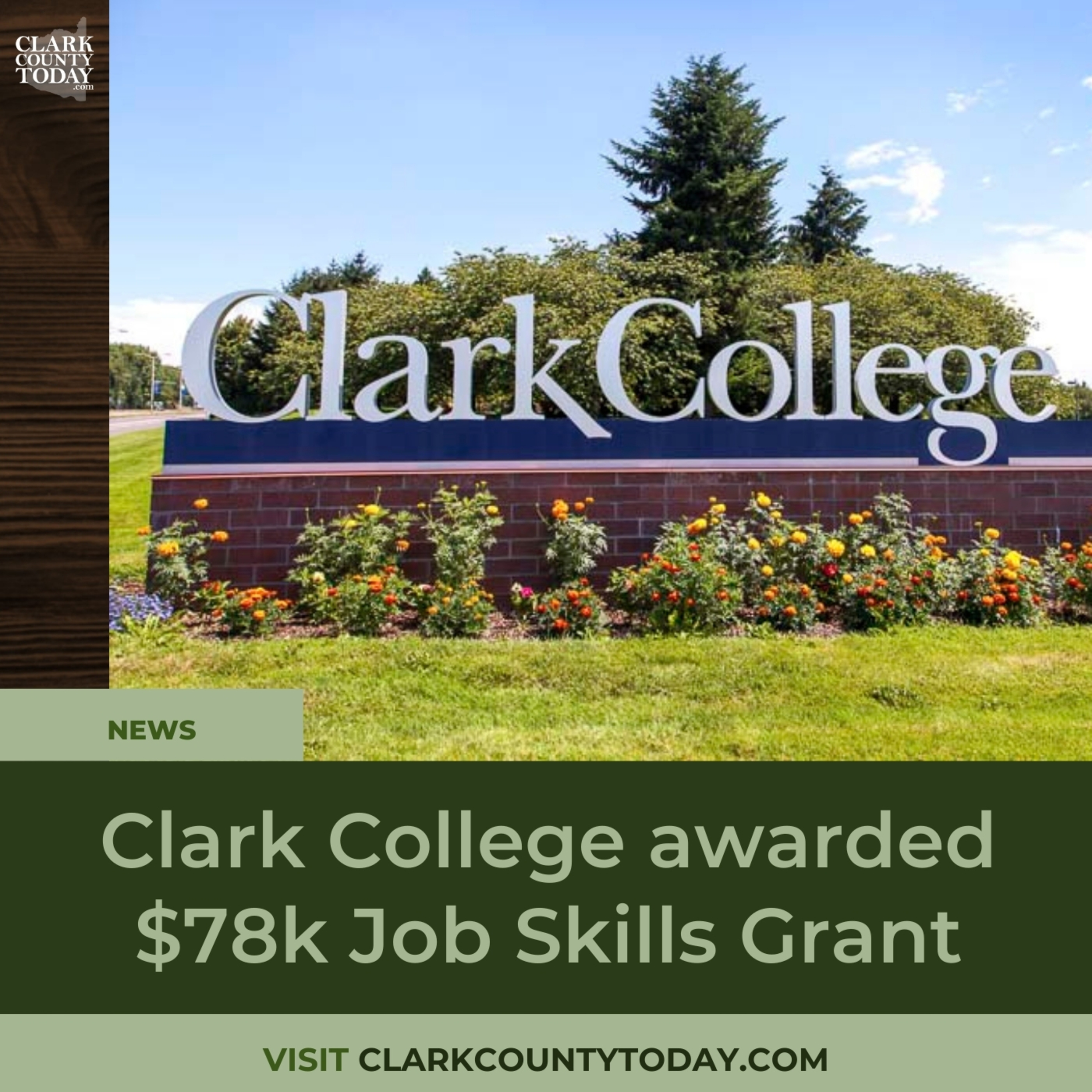 Clark College awarded $78k Job Skills Grant