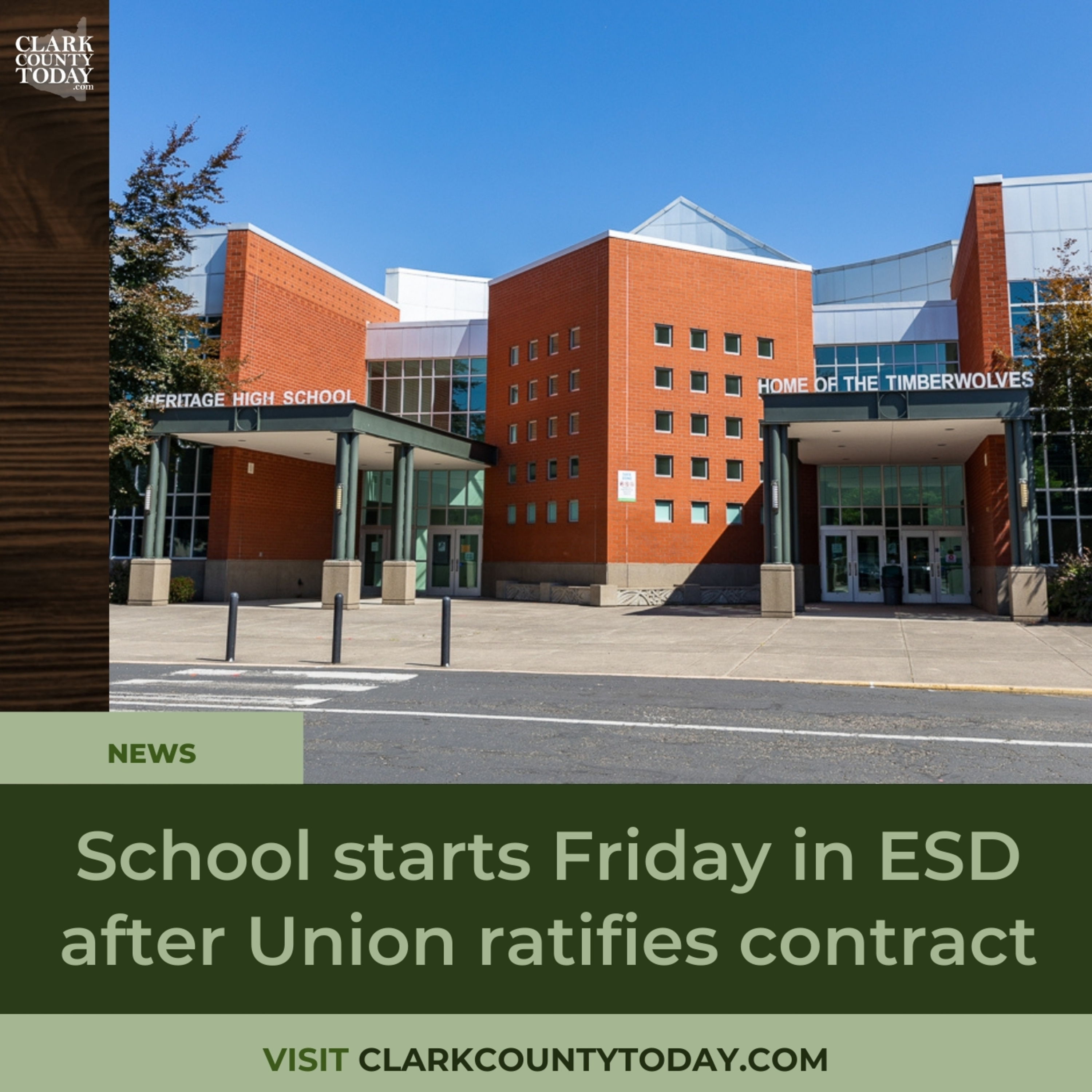 School starts Friday in ESD after Union ratifies contract