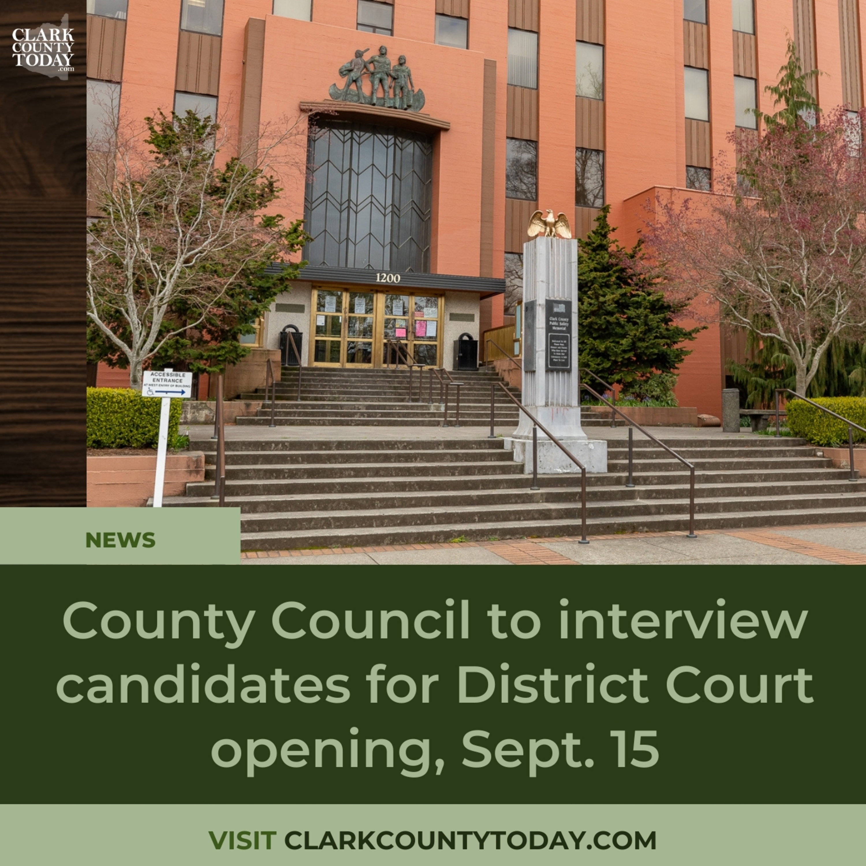County Council to interview candidates for District Court opening, Sept. 15