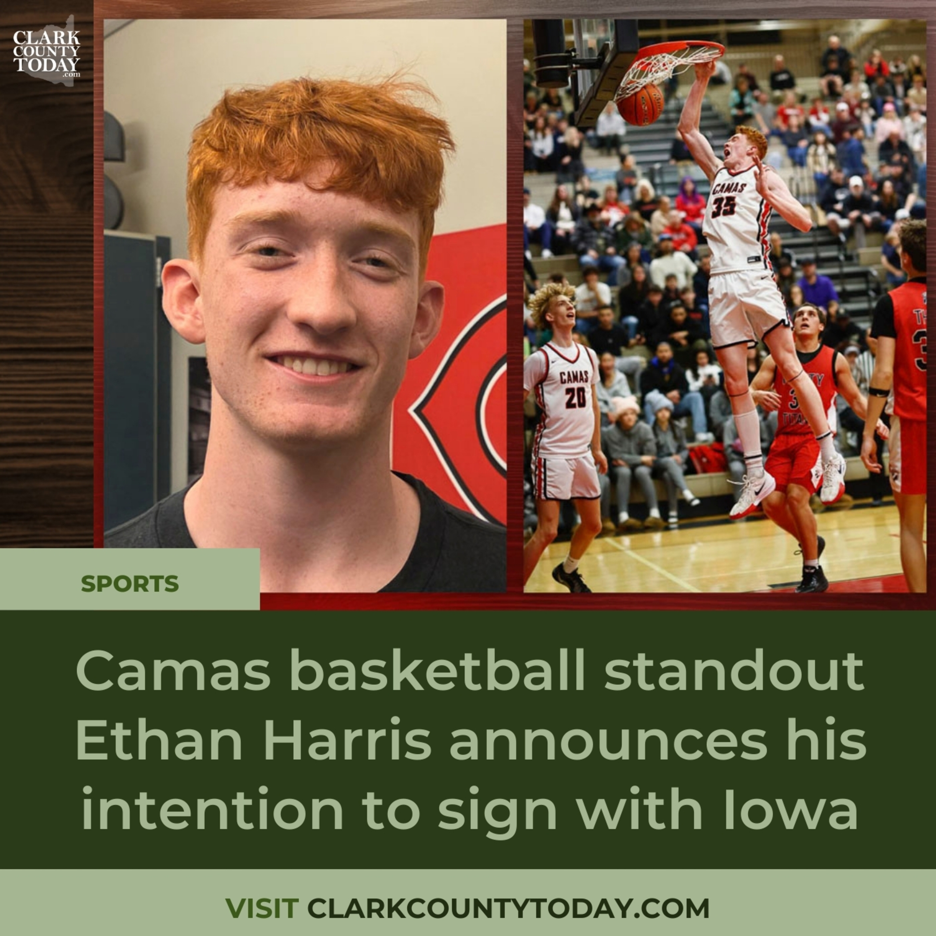 Camas basketball standout Ethan Harris announces his intention to sign with Iowa