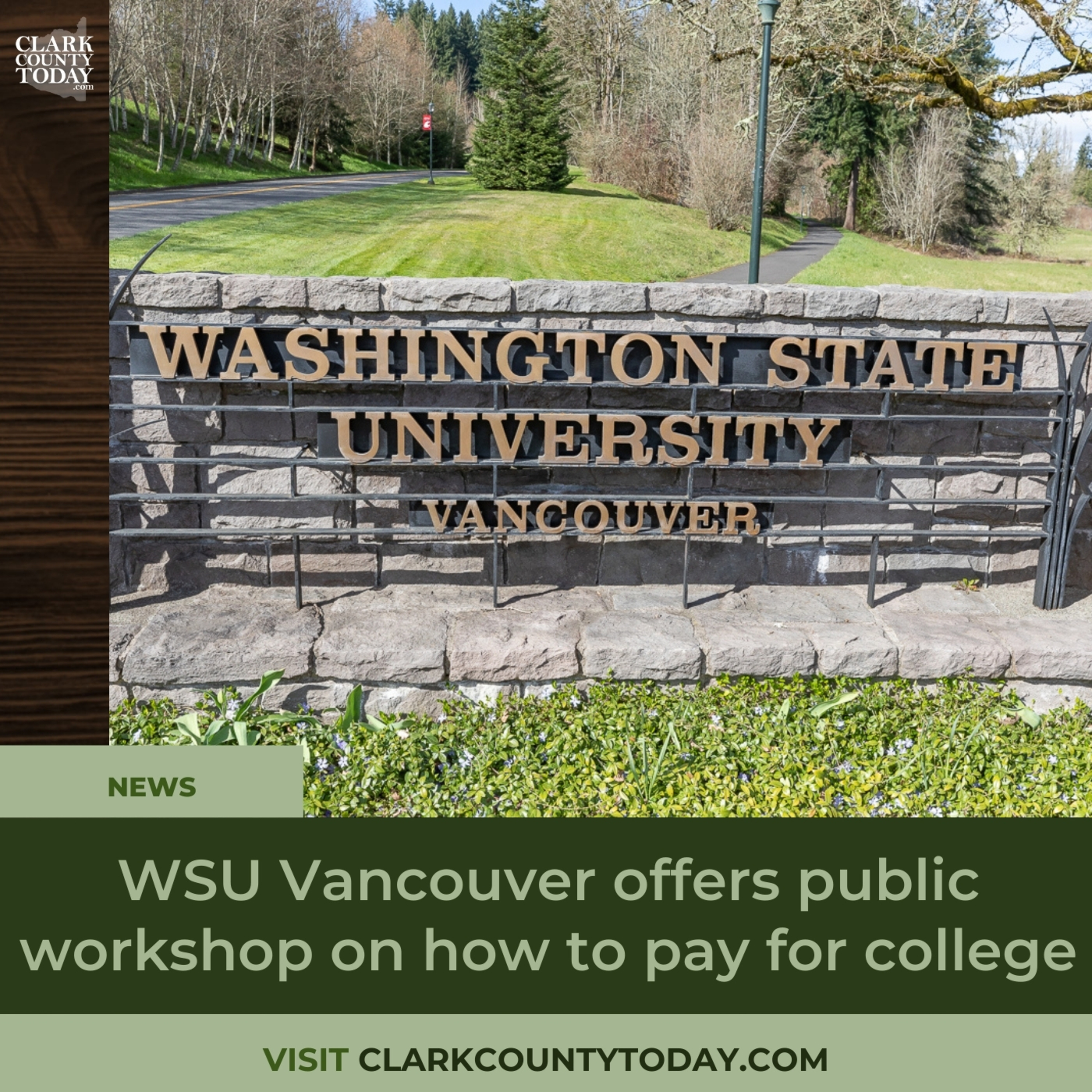 WSU Vancouver offers public workshop on how to pay for college