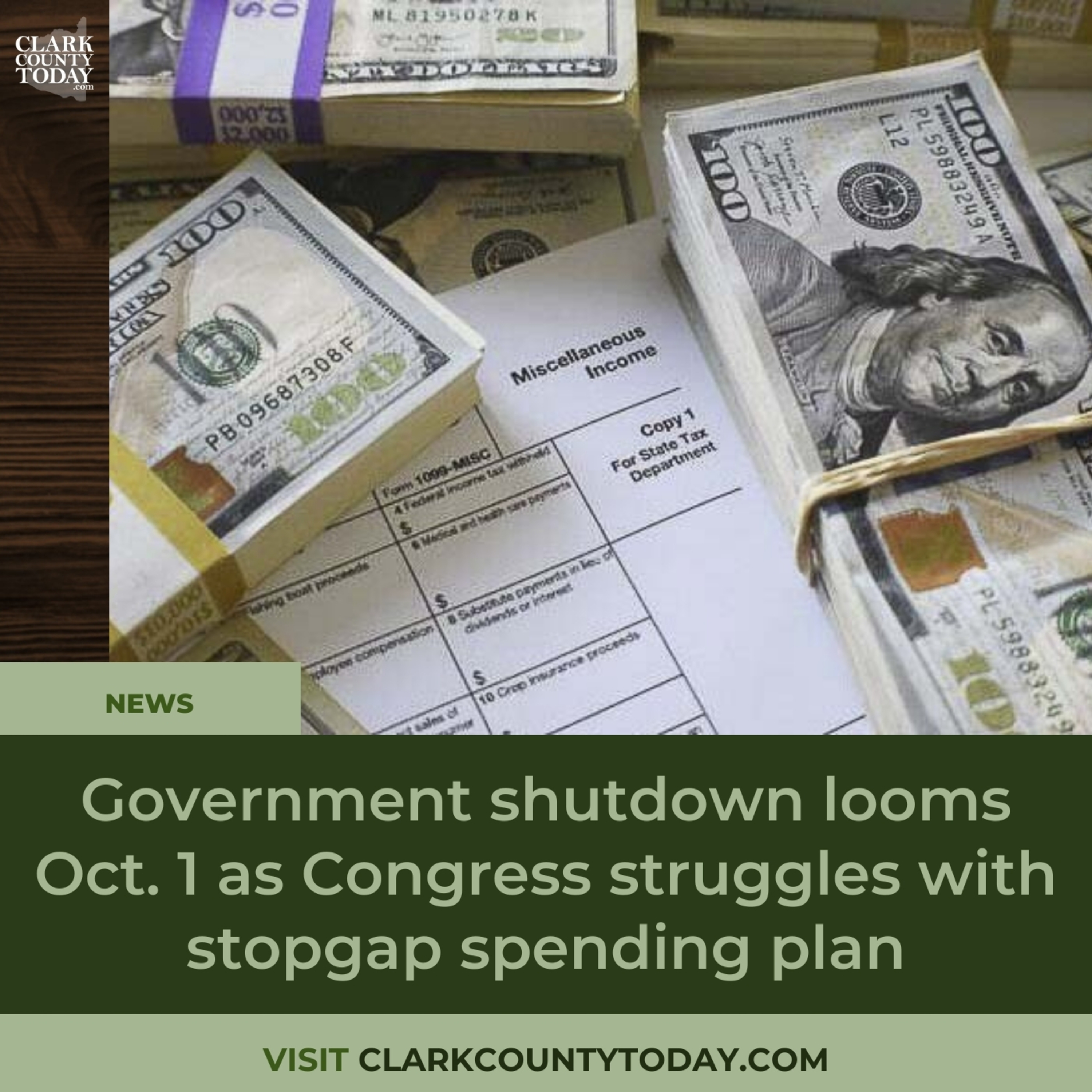 Government shutdown looms Oct. 1 as Congress struggles with stopgap spending plan