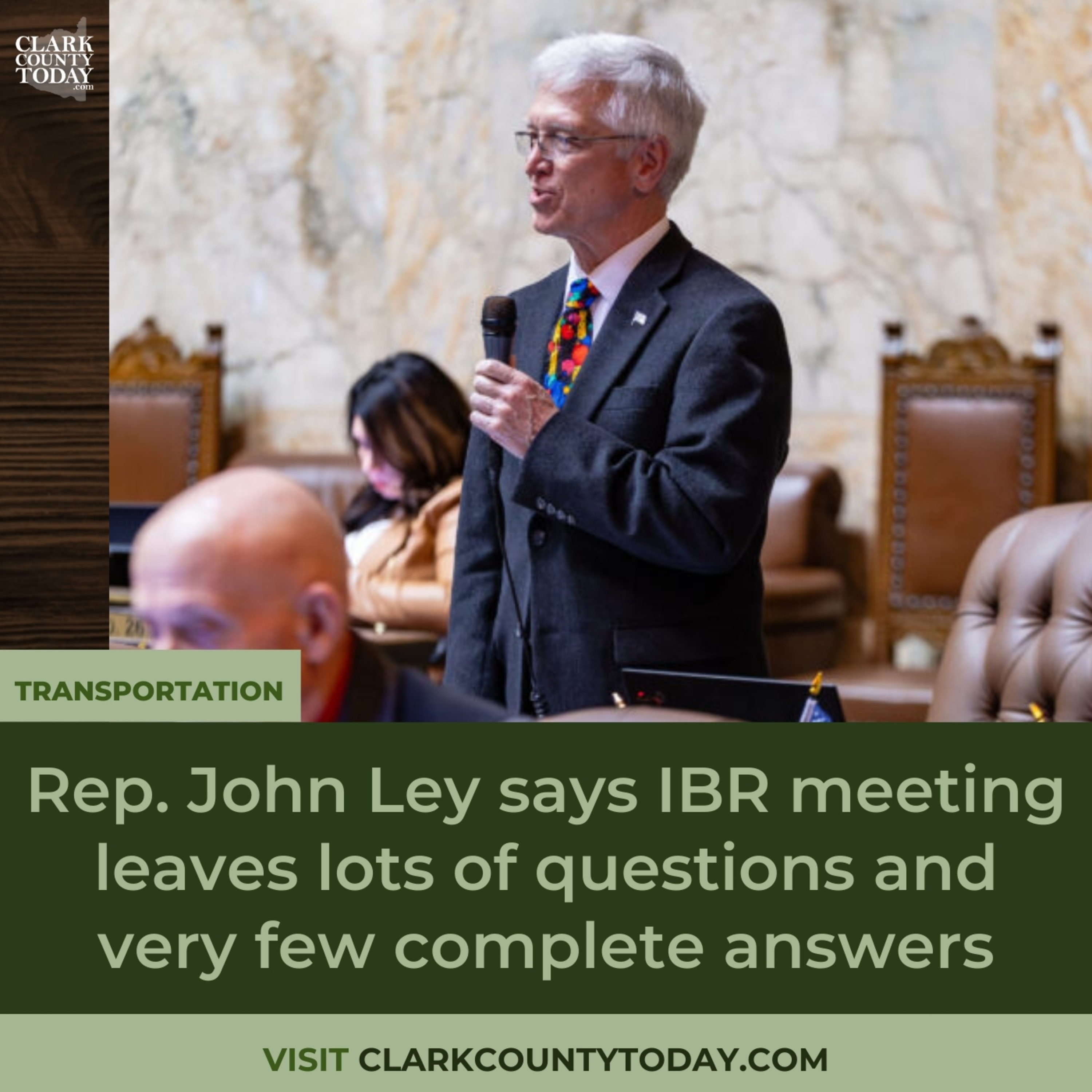 Rep. John Ley says IBR meeting leaves lots of questions and very few complete answers
