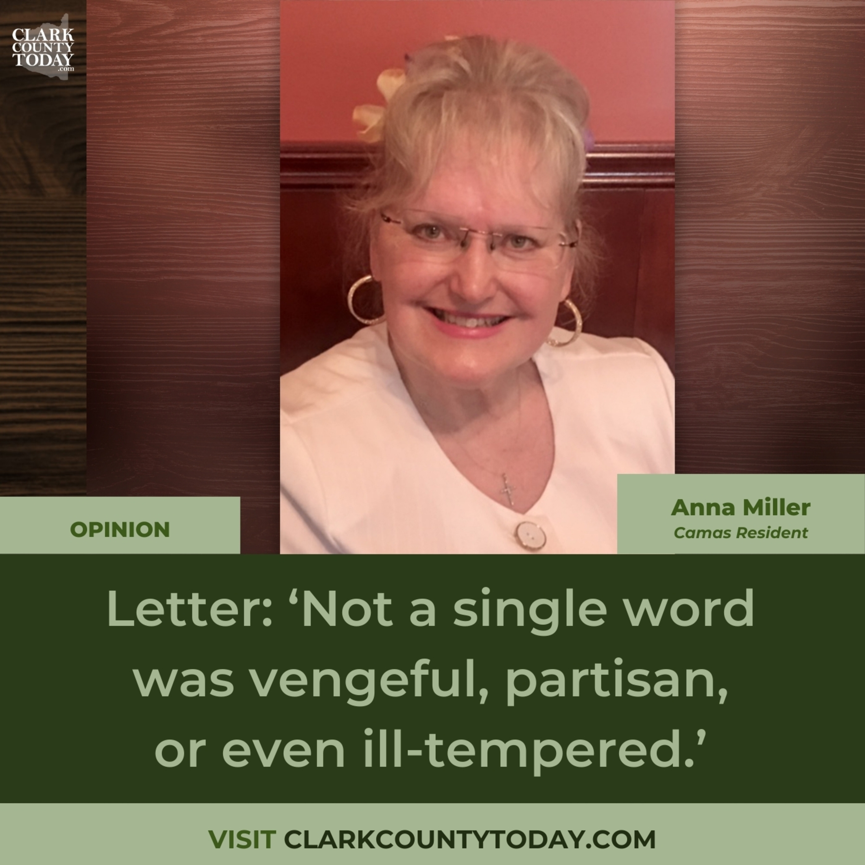 Letter: ‘Not a single word was vengeful, partisan, or even ill-tempered.’