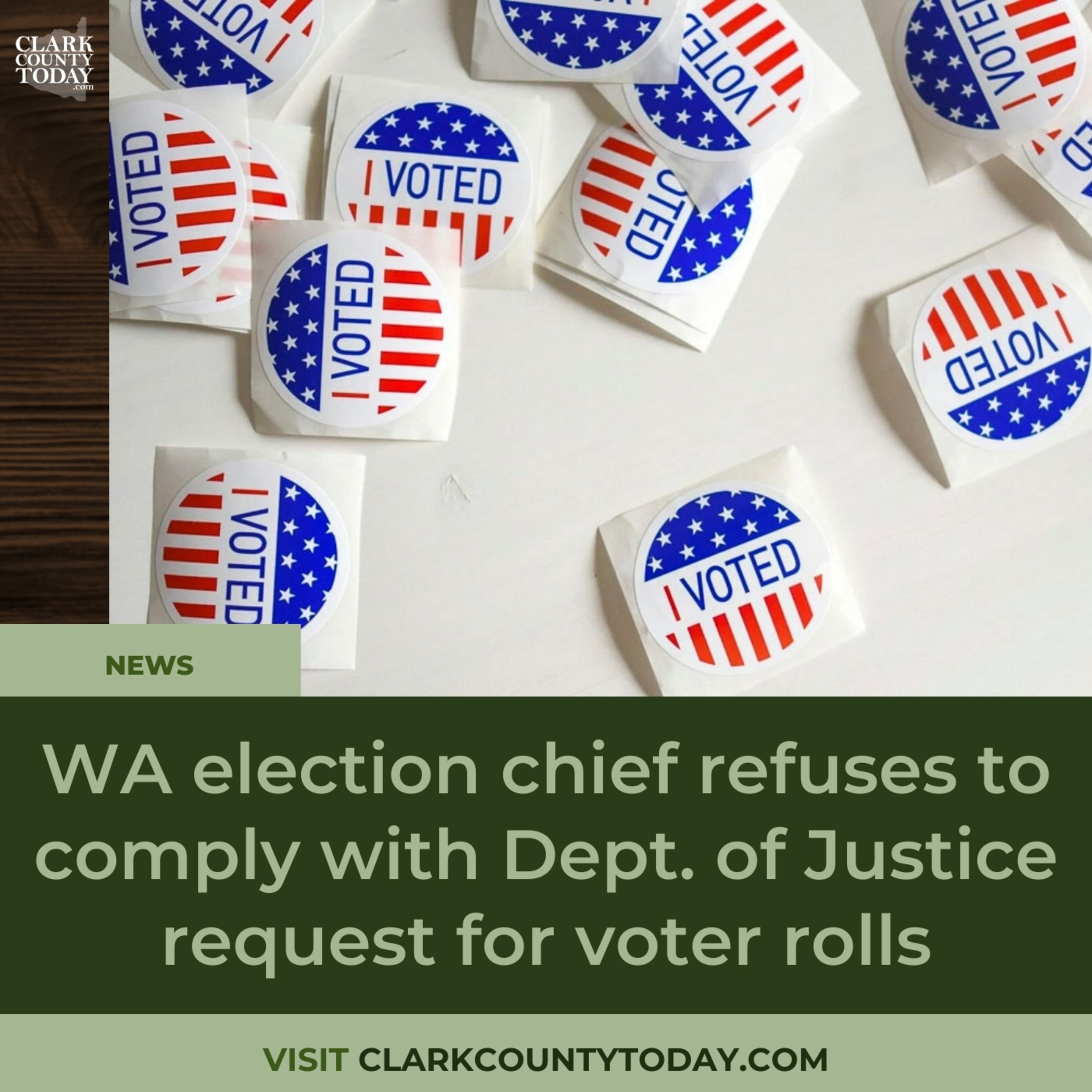 WA election chief refuses to comply with Dept. of Justice request for voter rolls