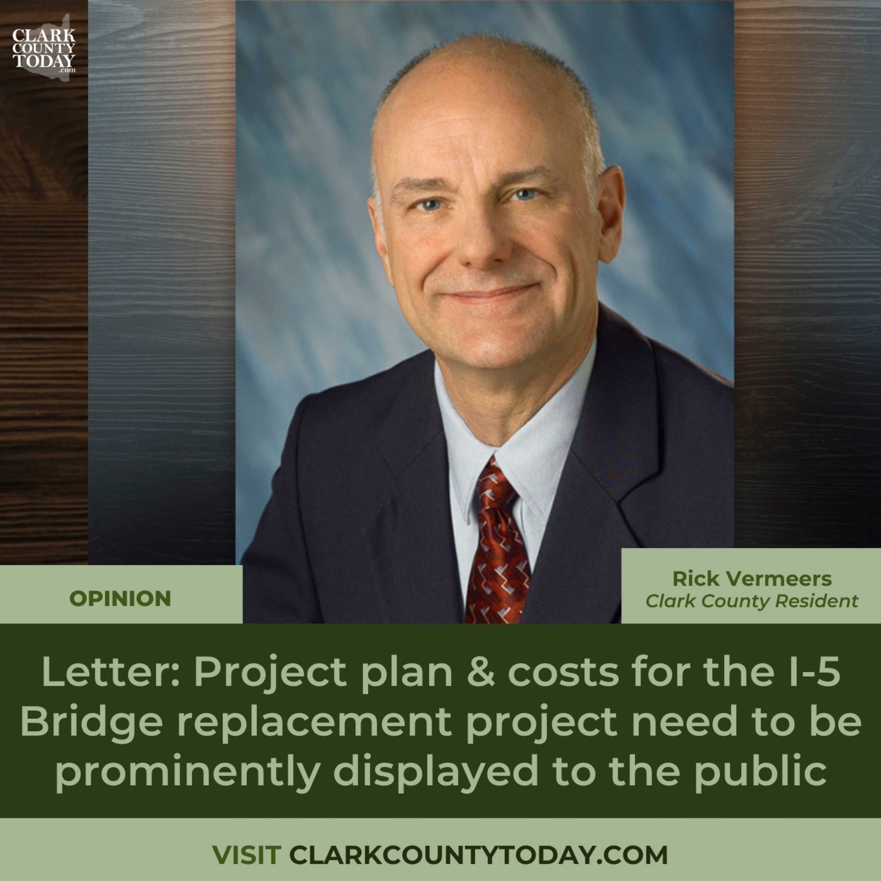 Letter: Project plan & costs for the I-5 Bridge replacement project need to be prominently displayed to the public
