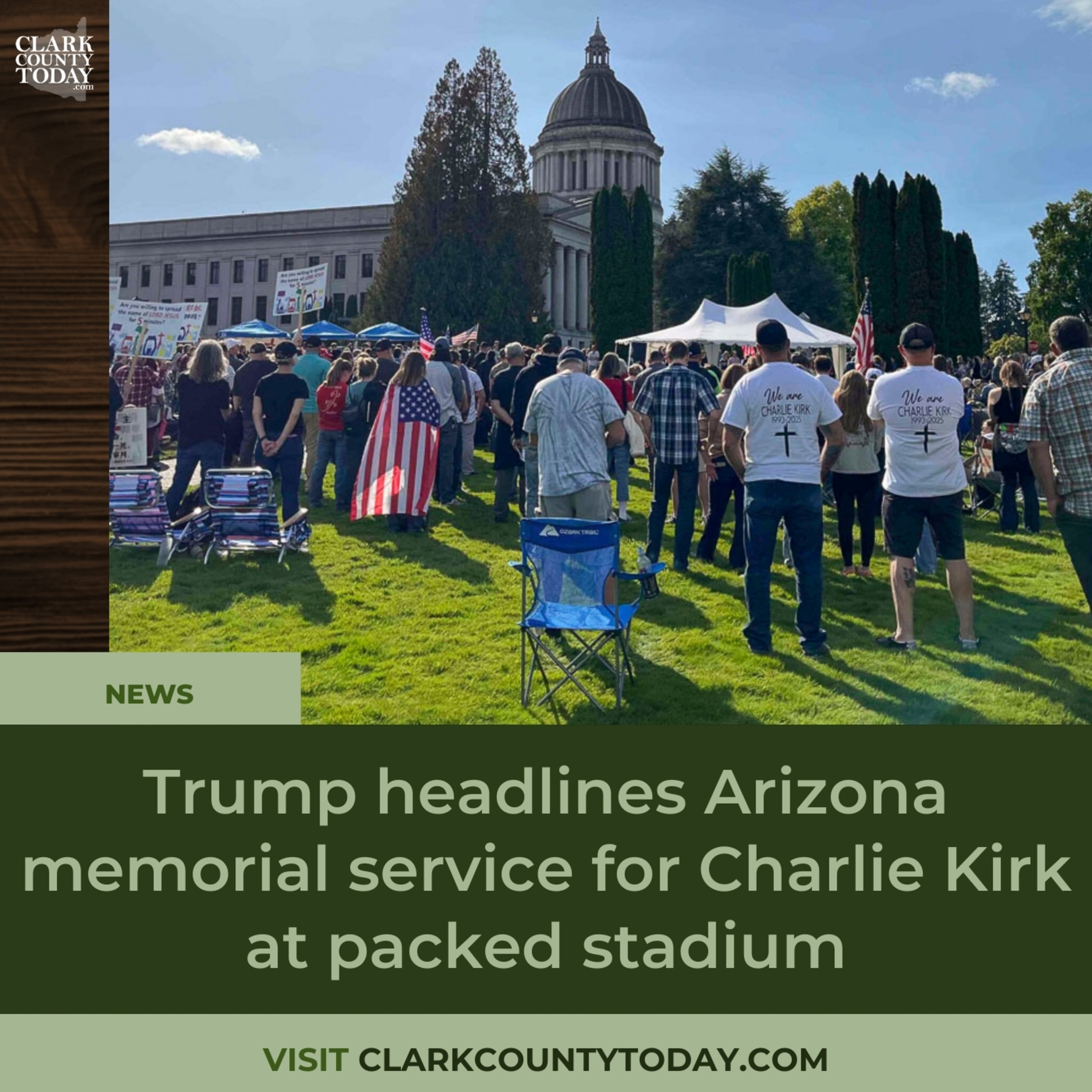 Trump headlines Arizona memorial service for Charlie Kirk at packed stadium