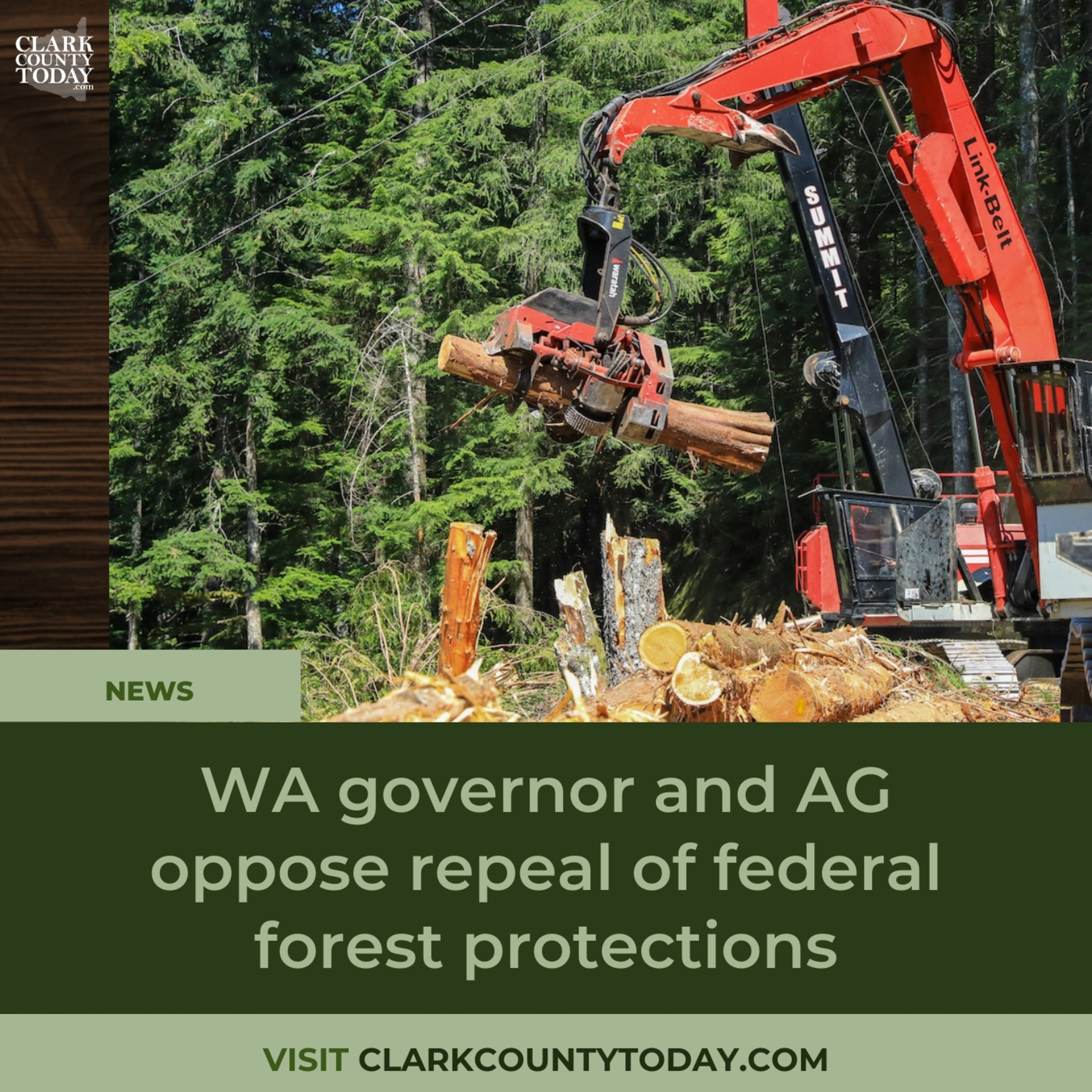 WA governor and AG oppose repeal of federal forest protections