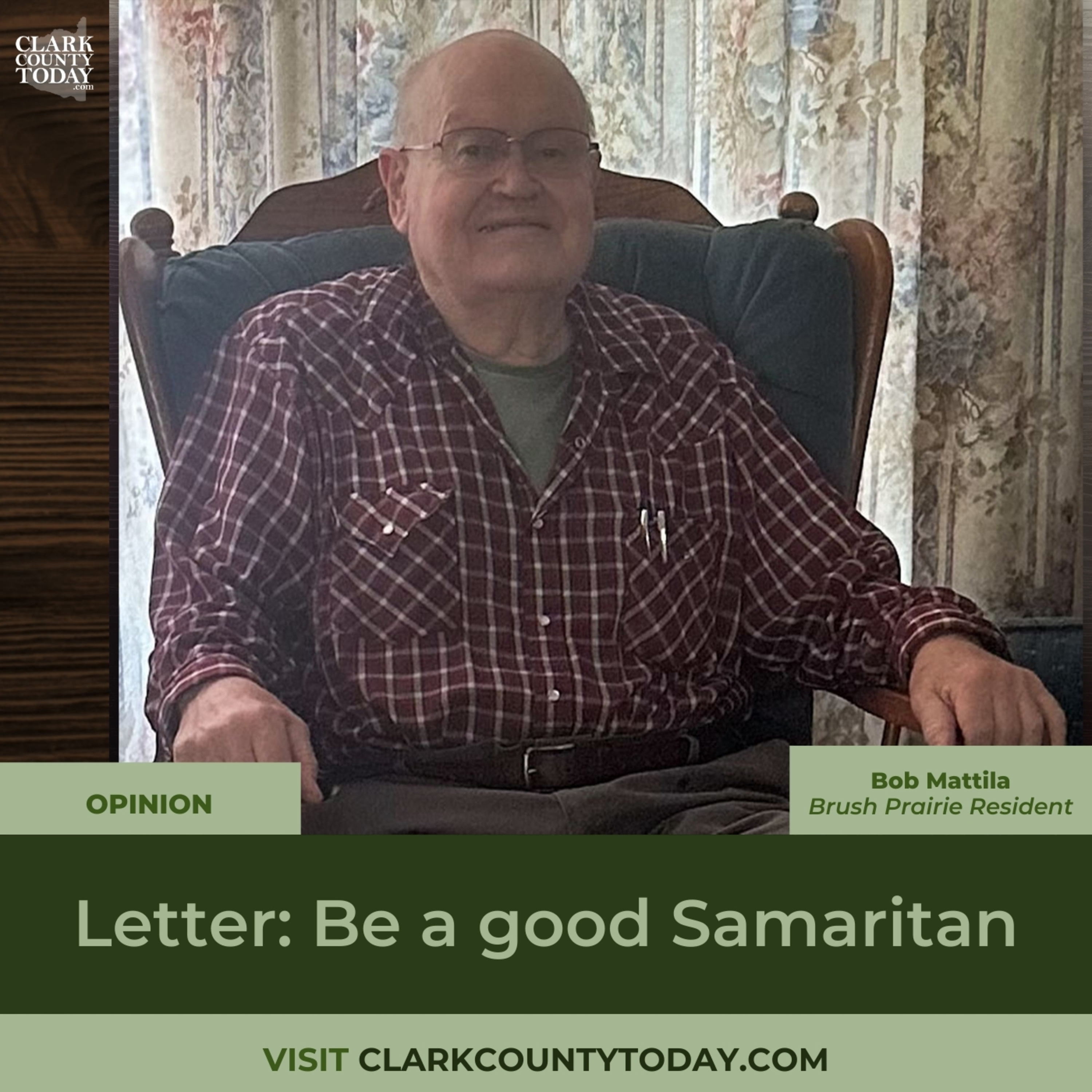 Letter: Be a good Samaritan