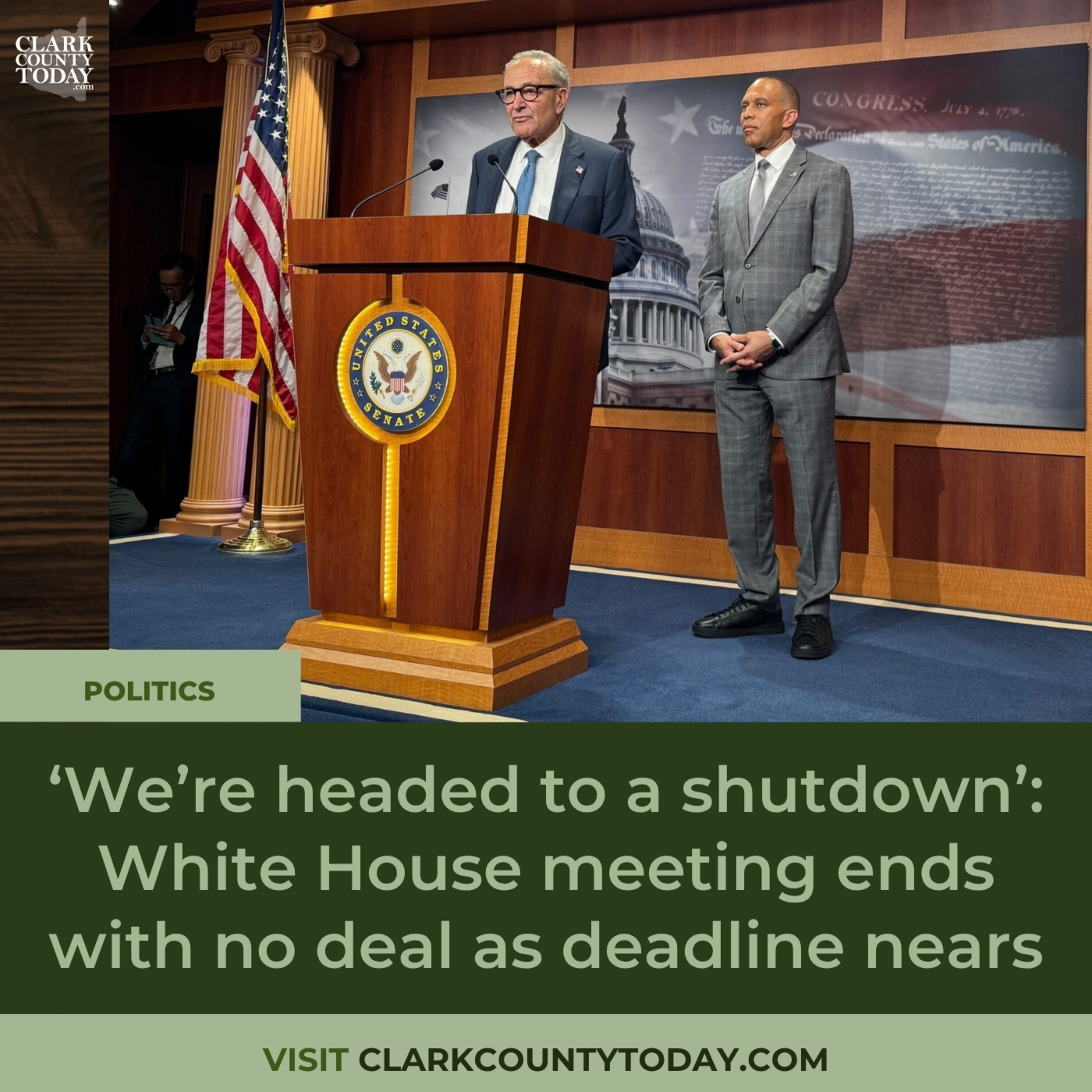 ‘We’re headed to a shutdown’: White House meeting ends with no deal as deadline nears