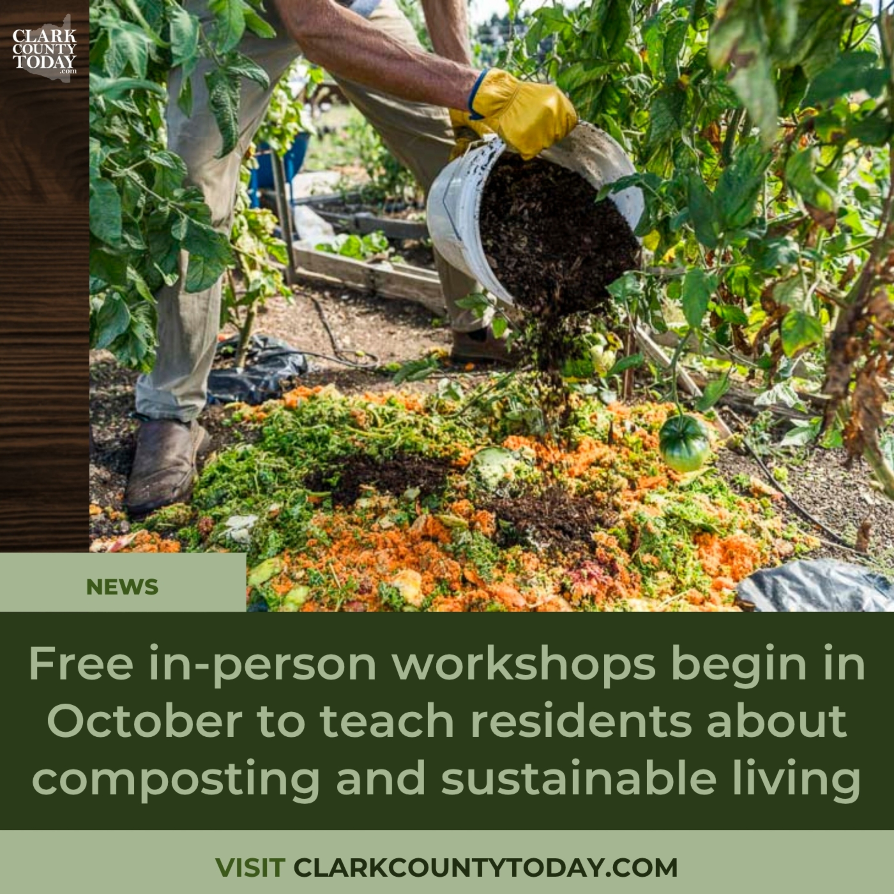 Free in-person workshops begin in October to teach residents about composting and sustainable living