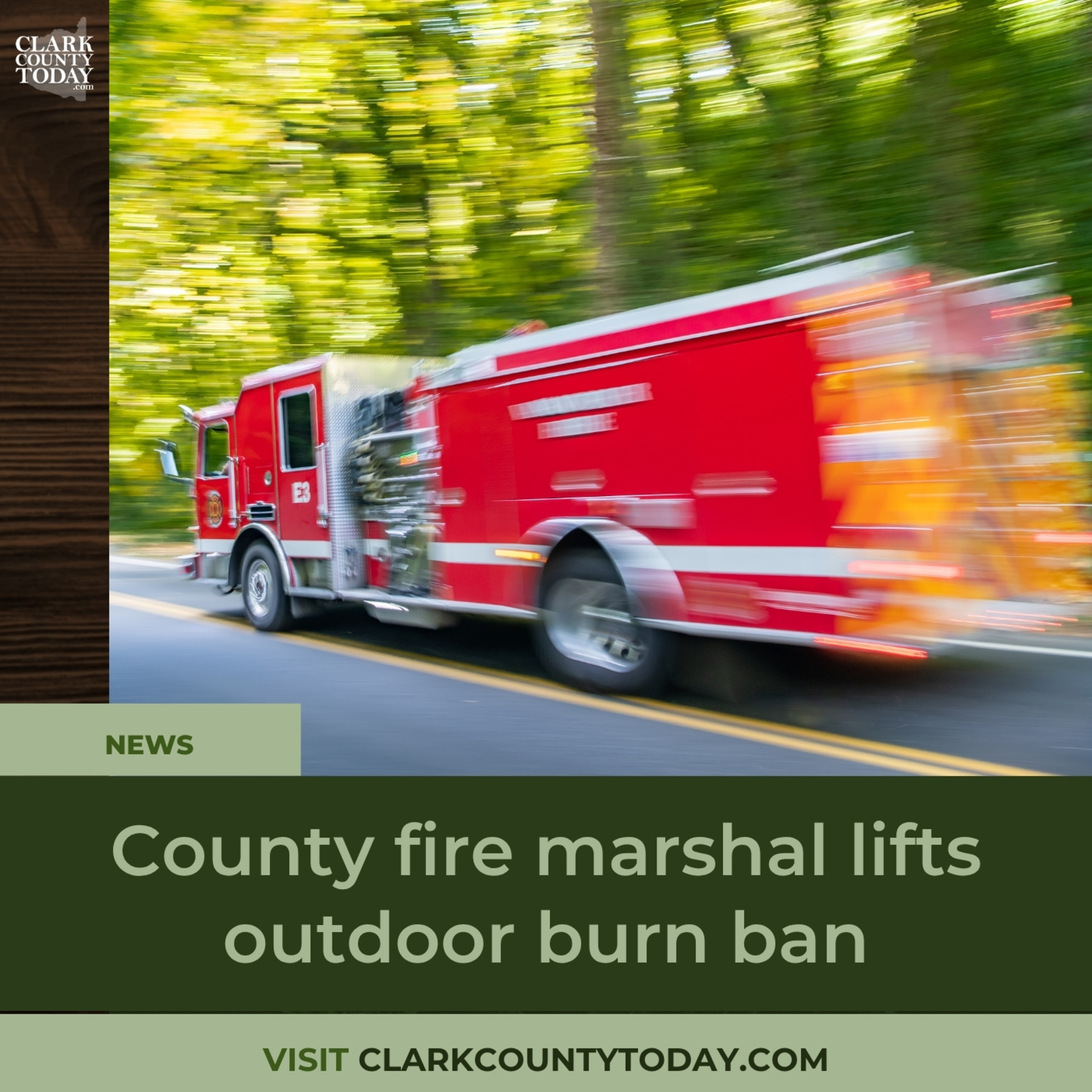 County fire marshal lifts outdoor burn ban