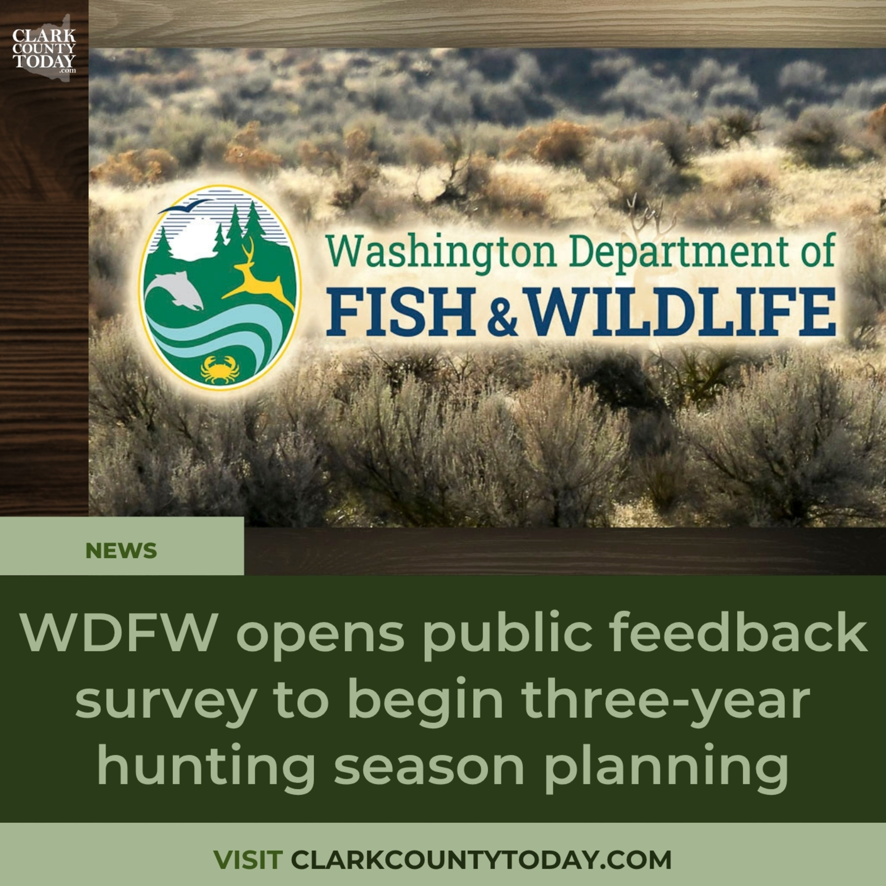WDFW opens public feedback survey to begin three-year hunting season planning